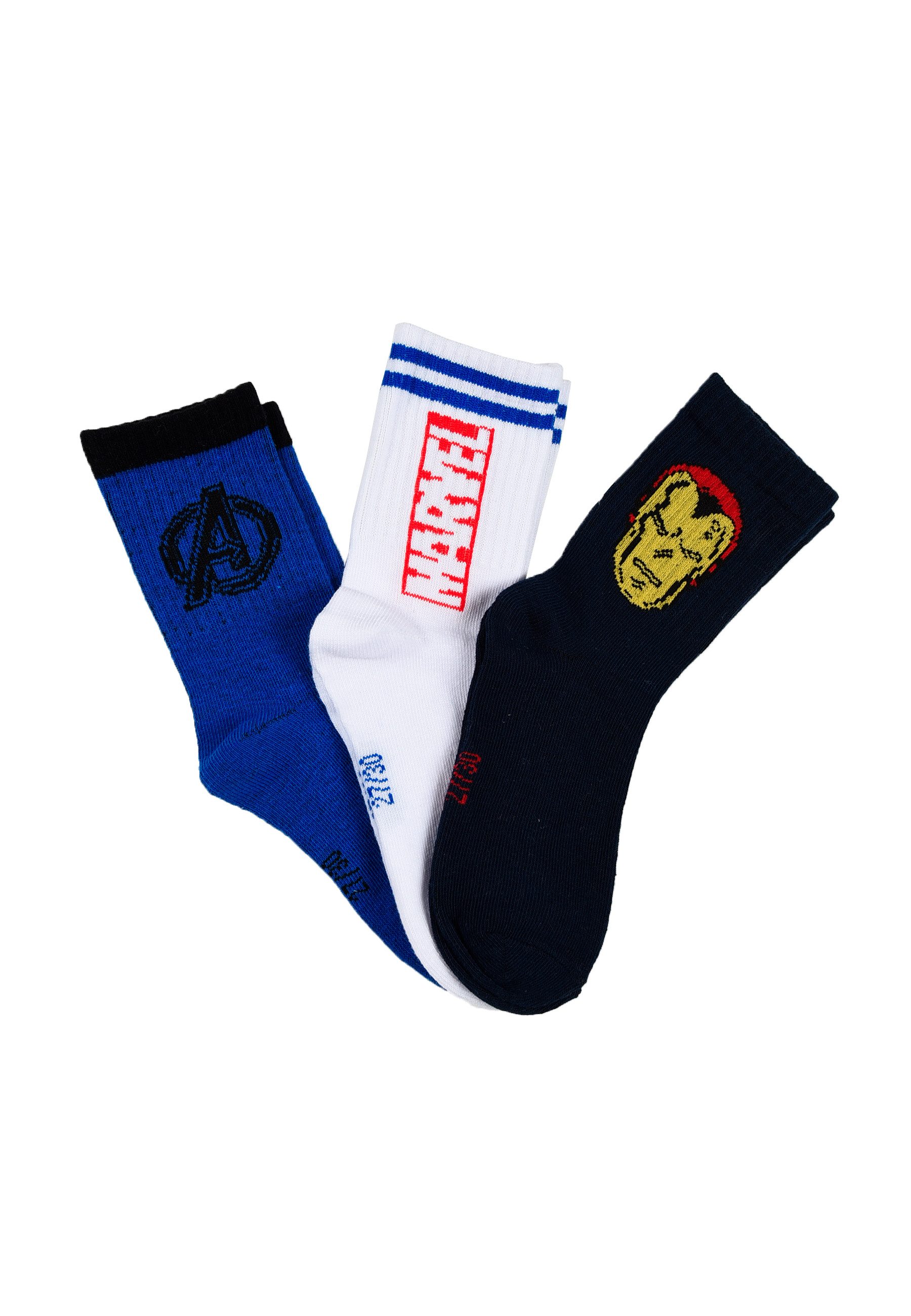 The AVENGERS Socken Jungen Socken 3er Pack mit Iron Man Motiv (3-Paar)