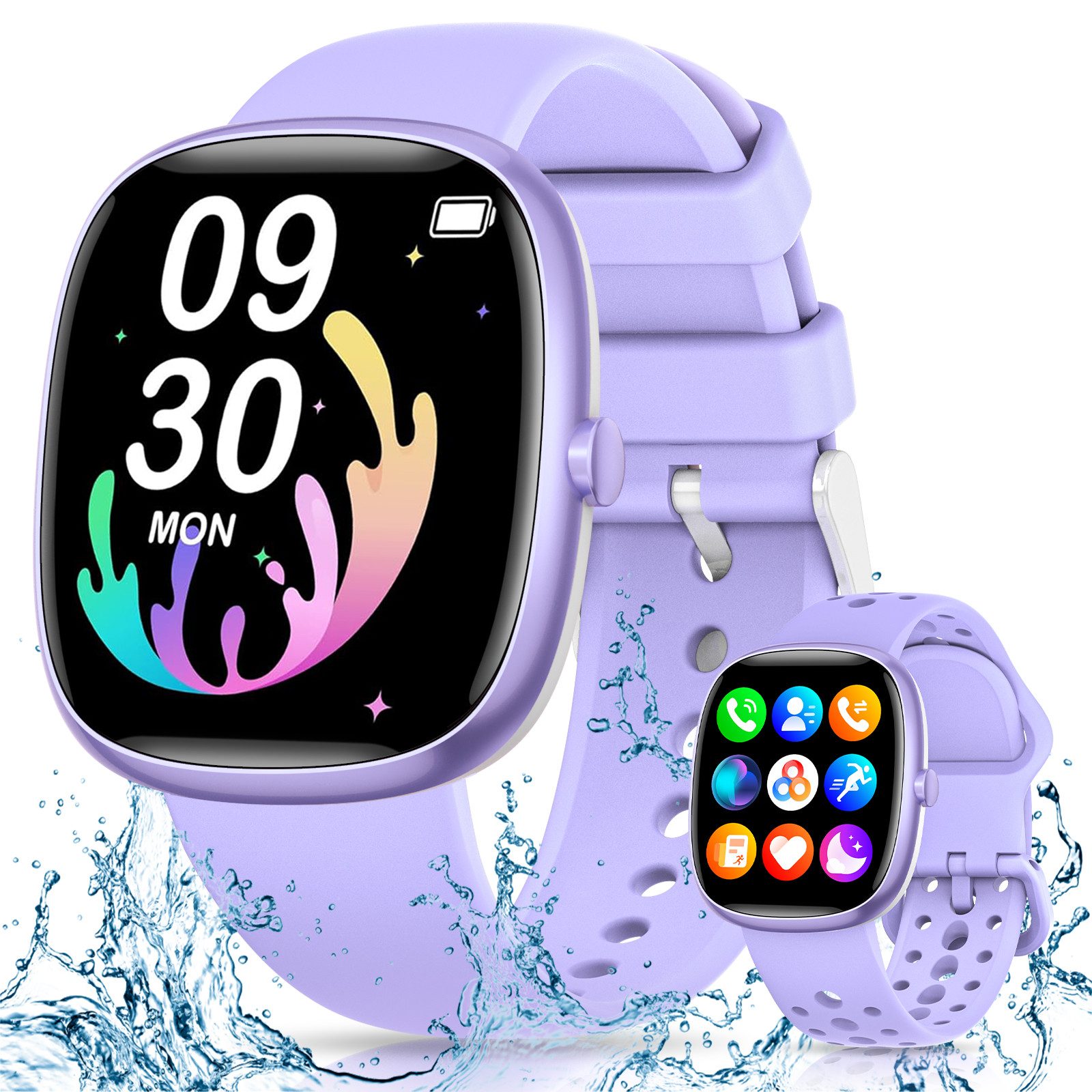 BANLVS 2025 Smartwatch Kinder,Kinder Geschenke für Jungen Mädchen 5-16 Jahren Smartwatch (3.81 cm/1,5 Zoll) Schrittzähler,Wecker,Kindergeschenke, IP68 wasserdichte Fitness Aktivitäts Tracker Uhr, Fitnesstracker 20 Sportmodi/Schrittzähler/Herzfrequenz/Schlafmonitor