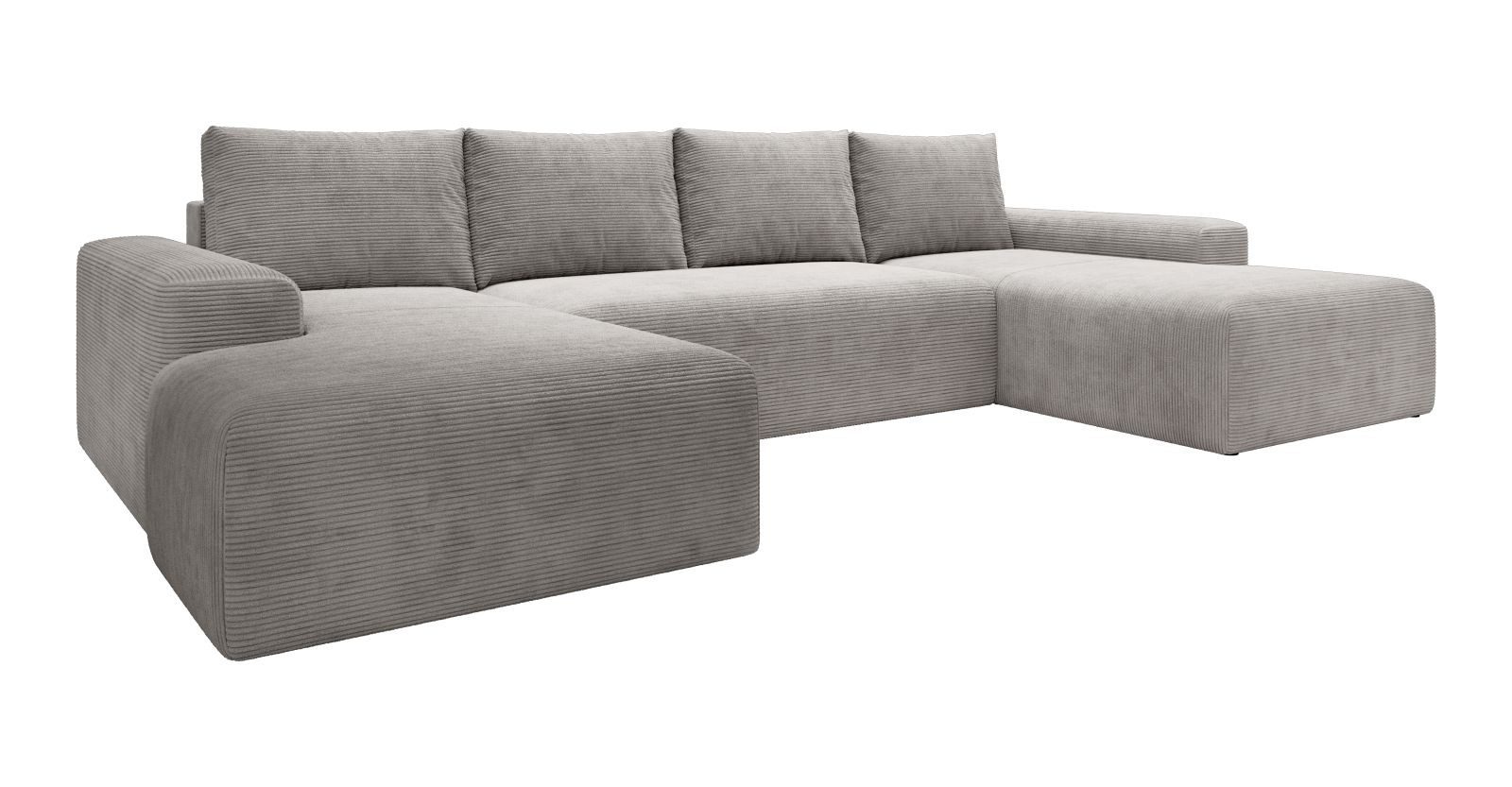 Lukas Möbel Wohnlandschaft Ecksofa in U-Form Torino mit Cordbezug