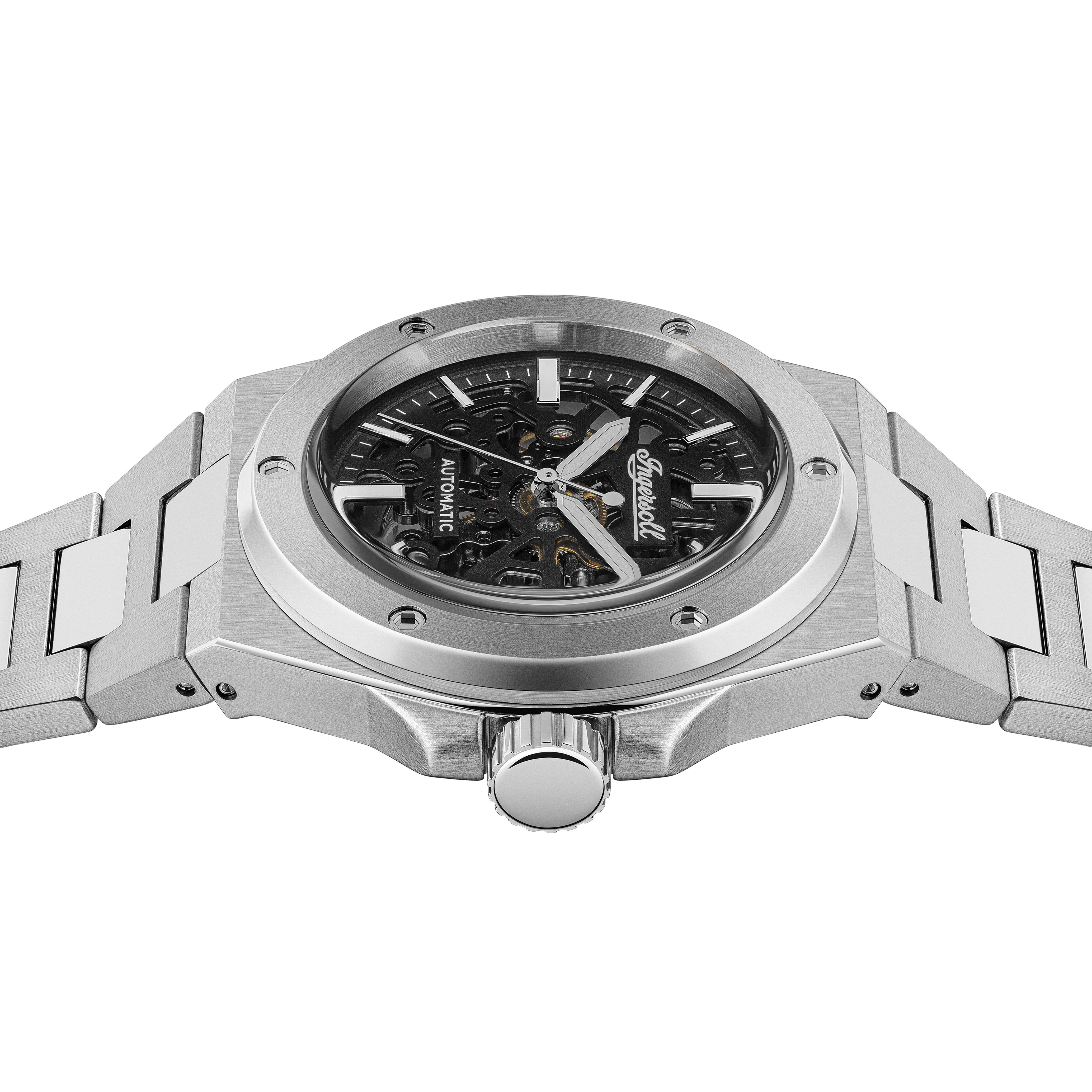Ingersoll Automatikuhr The Baller I15002, Armbanduhr, Herrenuhr, Mechanische Uhr, Edelstahlarmband, analog