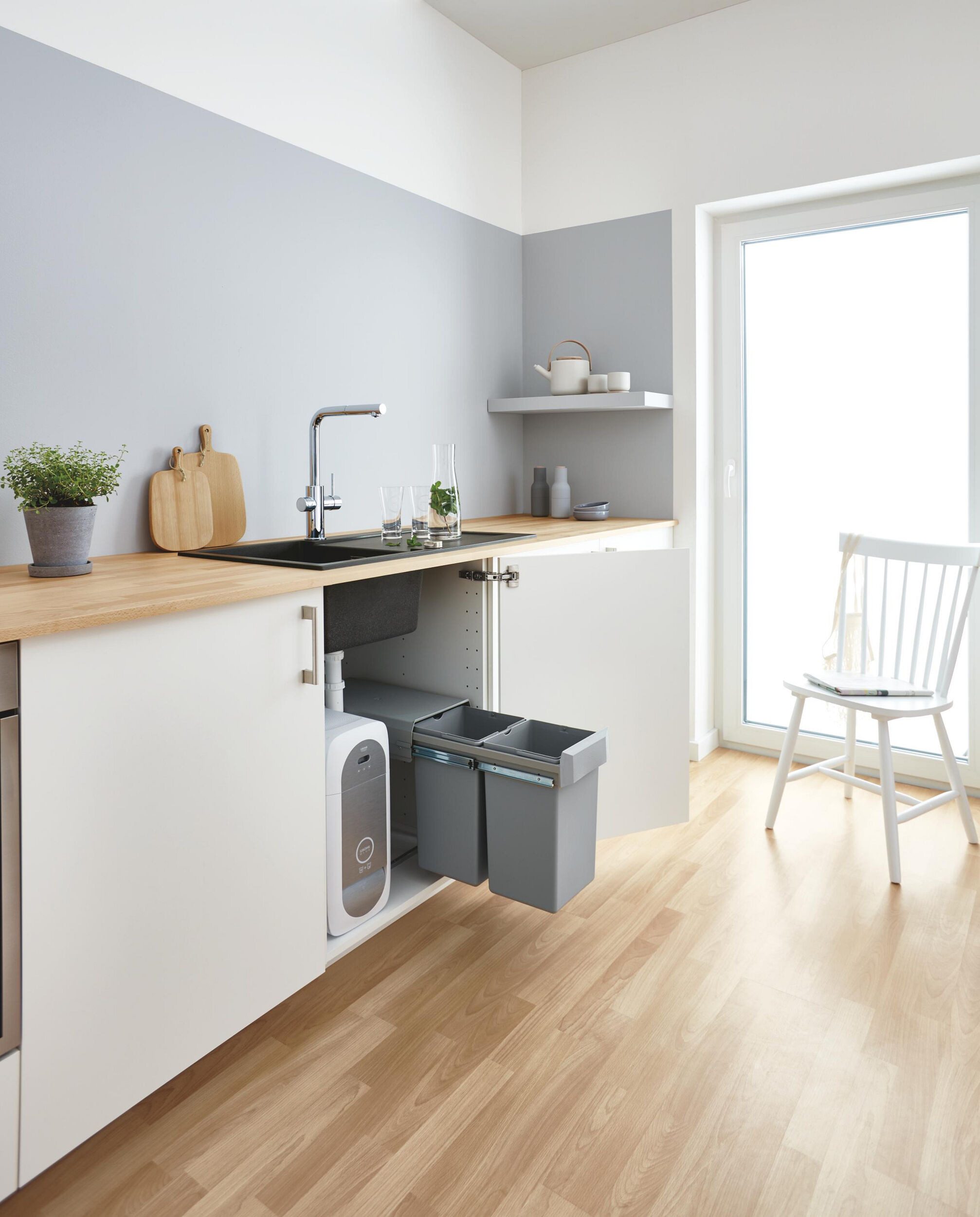 Grohe Küchenarmatur Blue Home Starterkit Spültischarmatur mit L-Auslauf, herausziehbar