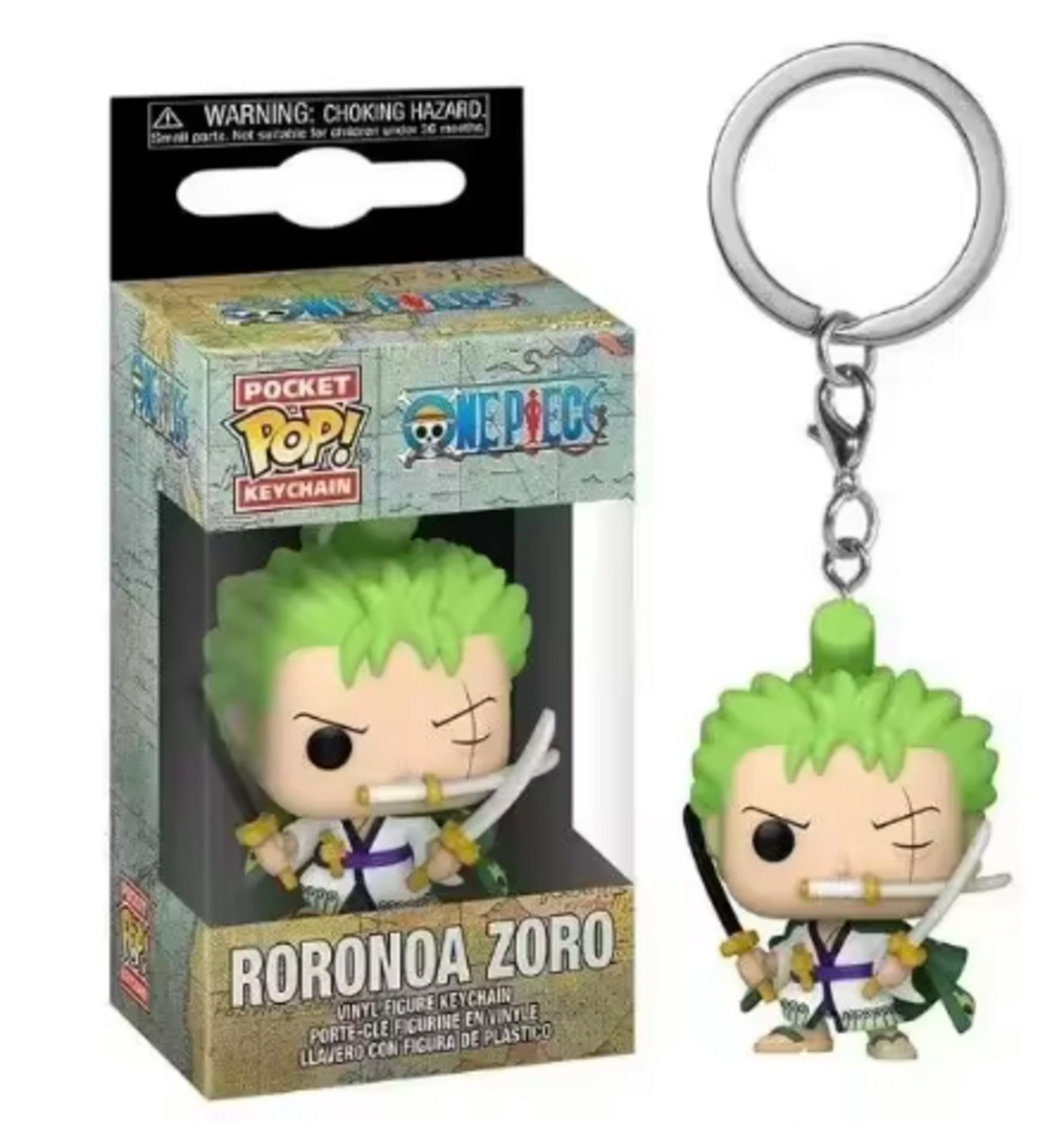 Funko Schlüsselanhänger One Piece Zoro Schlüsselanhänger – Anime Merchandise Sammelfigur, One Piece Figur mit Geschenkbox