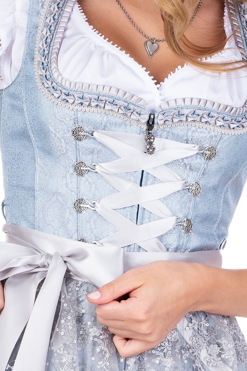 MarJo Dirndl Midi Dirndl 2tlg. - HIMMELKRON - silberblau günstig online kaufen