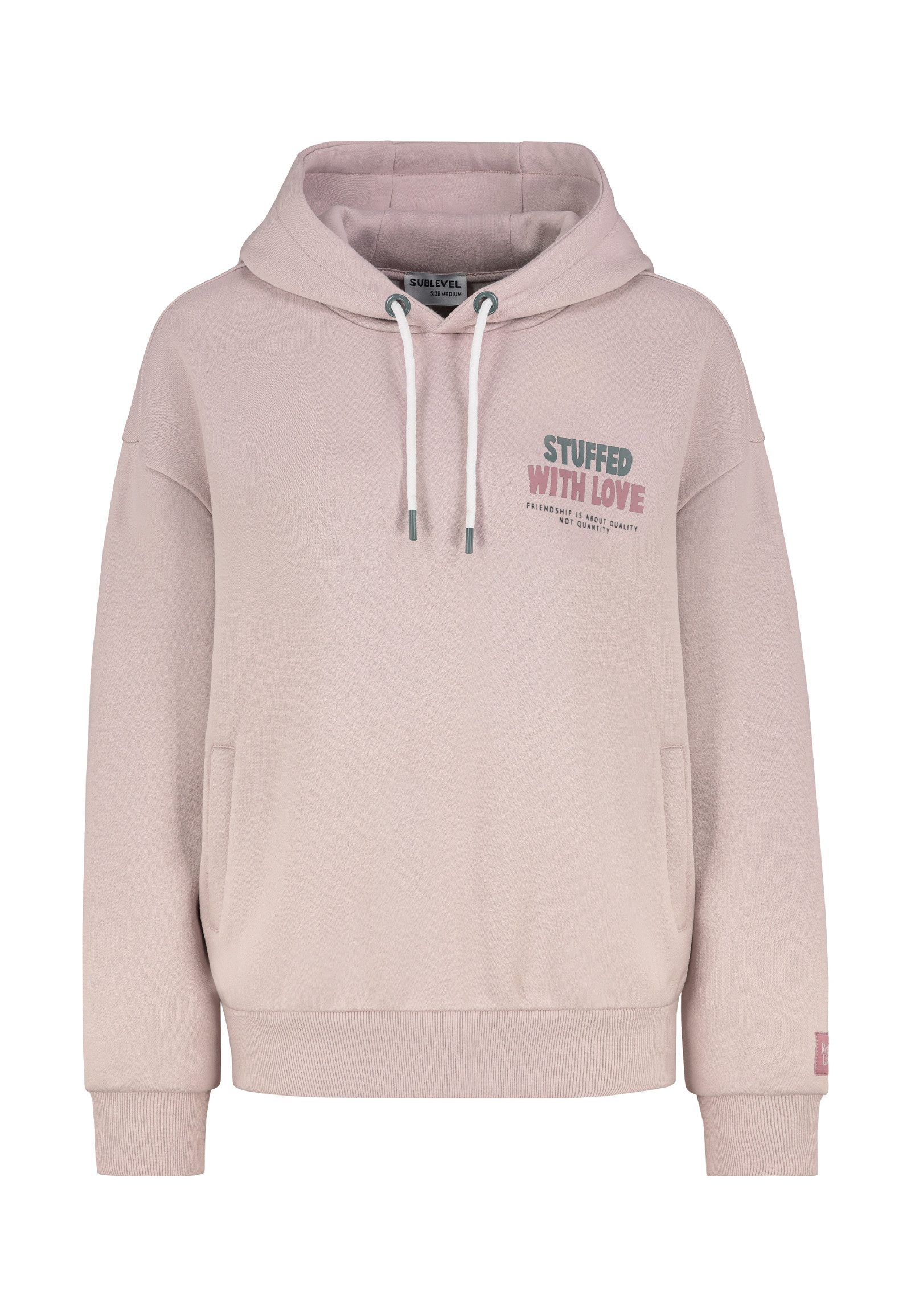 SUBLEVEL Kapuzenpullover Damen Hoodie mit schrägen Eingrifftaschen Sweater, Kapuzensweatshirt mit Eingrifftaschen, mit Kapuze