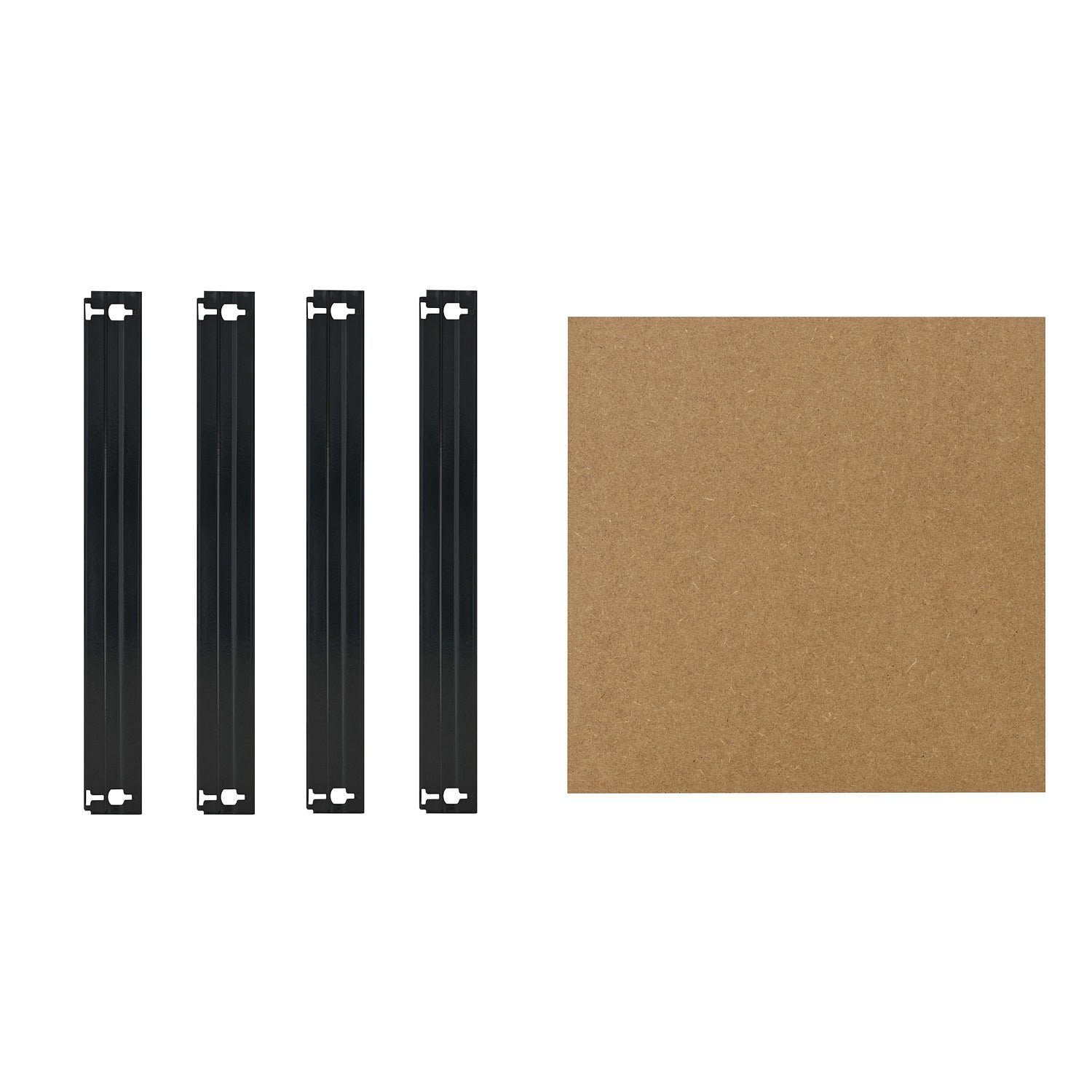 shelfplaza Schwerlastregal BLACK, Komplettes Fachboden-Set für 50x50 cm Steckregale in schwarz, HDF-Fachboden, zusätzliche Fachböden für Schwerlastregale