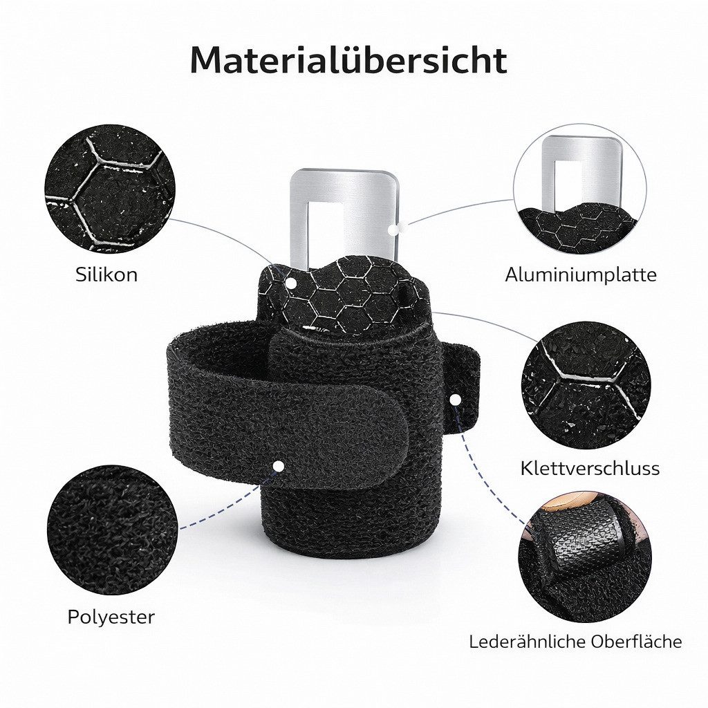 COOL-i ® Fußbandage Zehenschiene mit Aluminiumstütze, verstellbare Zehenbandage, rutschhemmend & atmungsaktiv