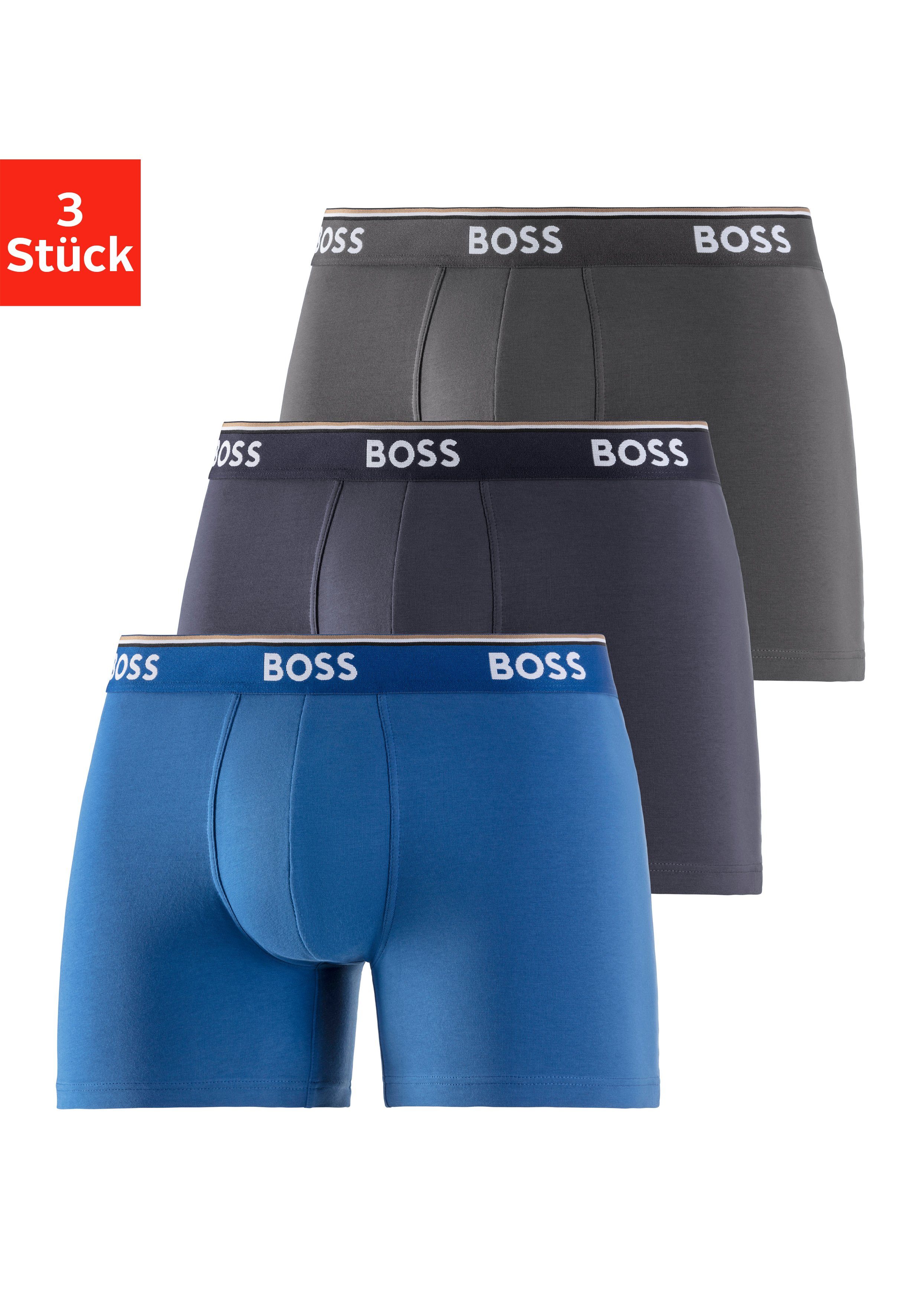 BOSS Boxer Boxer 3 PACK mit farblich passendem Webbund