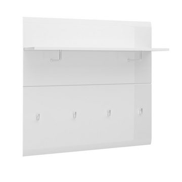 Lomadox Garderoben-Set MALABO-129, (Spar-Set, 2-St), Garderobenpaneel und Schuhbank inkl. Sitzkissen in weiß Hochglanz
