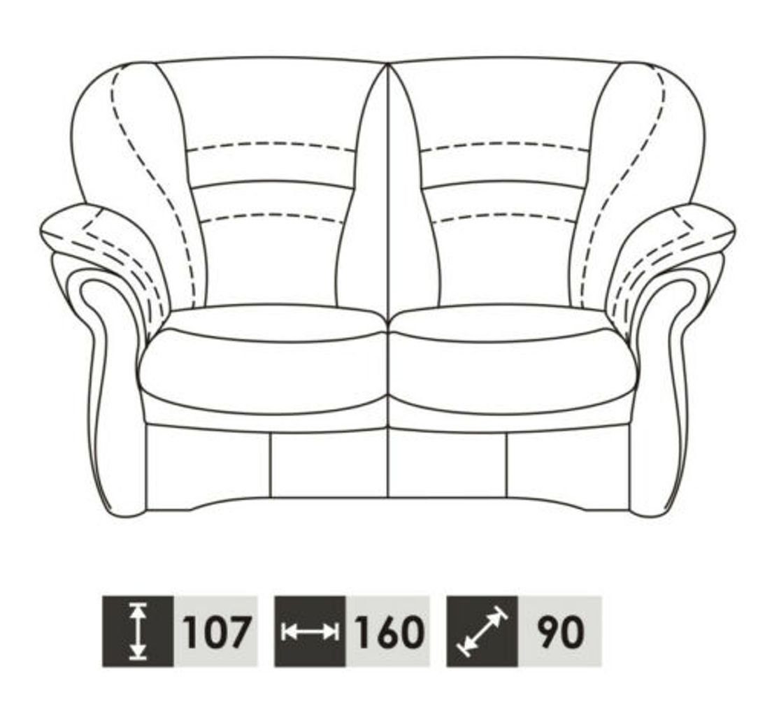 Design Stoff Zweisitzer 2 JVmoebel Sofa Sitzer 2-Sitzer, Polster Moderne Sitz Sofas