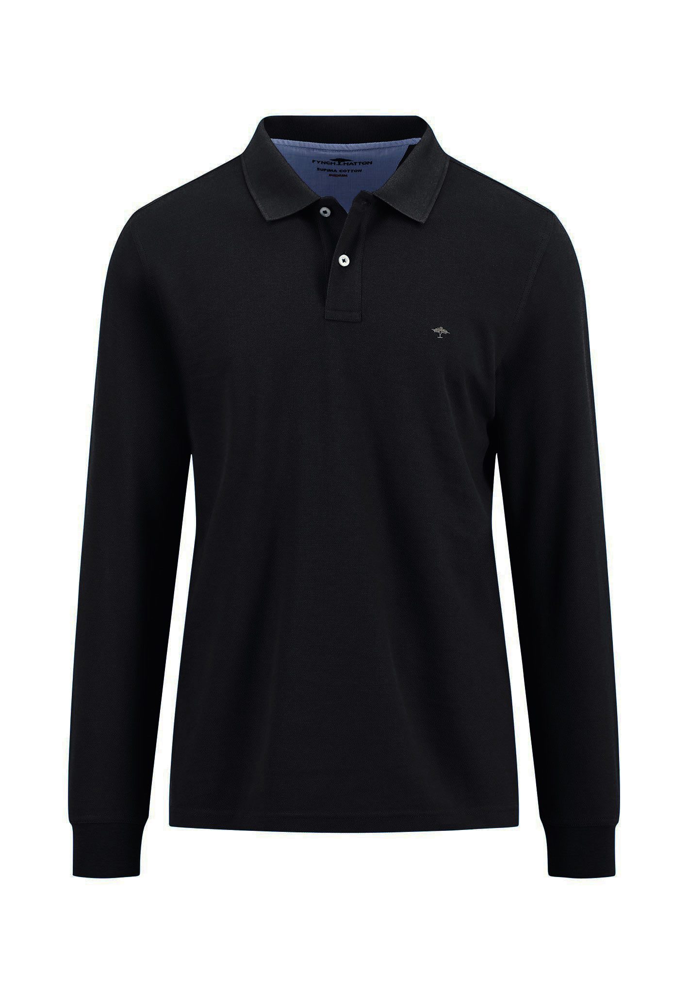 FYNCH-HATTON Langarmshirt mit Logo-Stickerei und Polokragen
