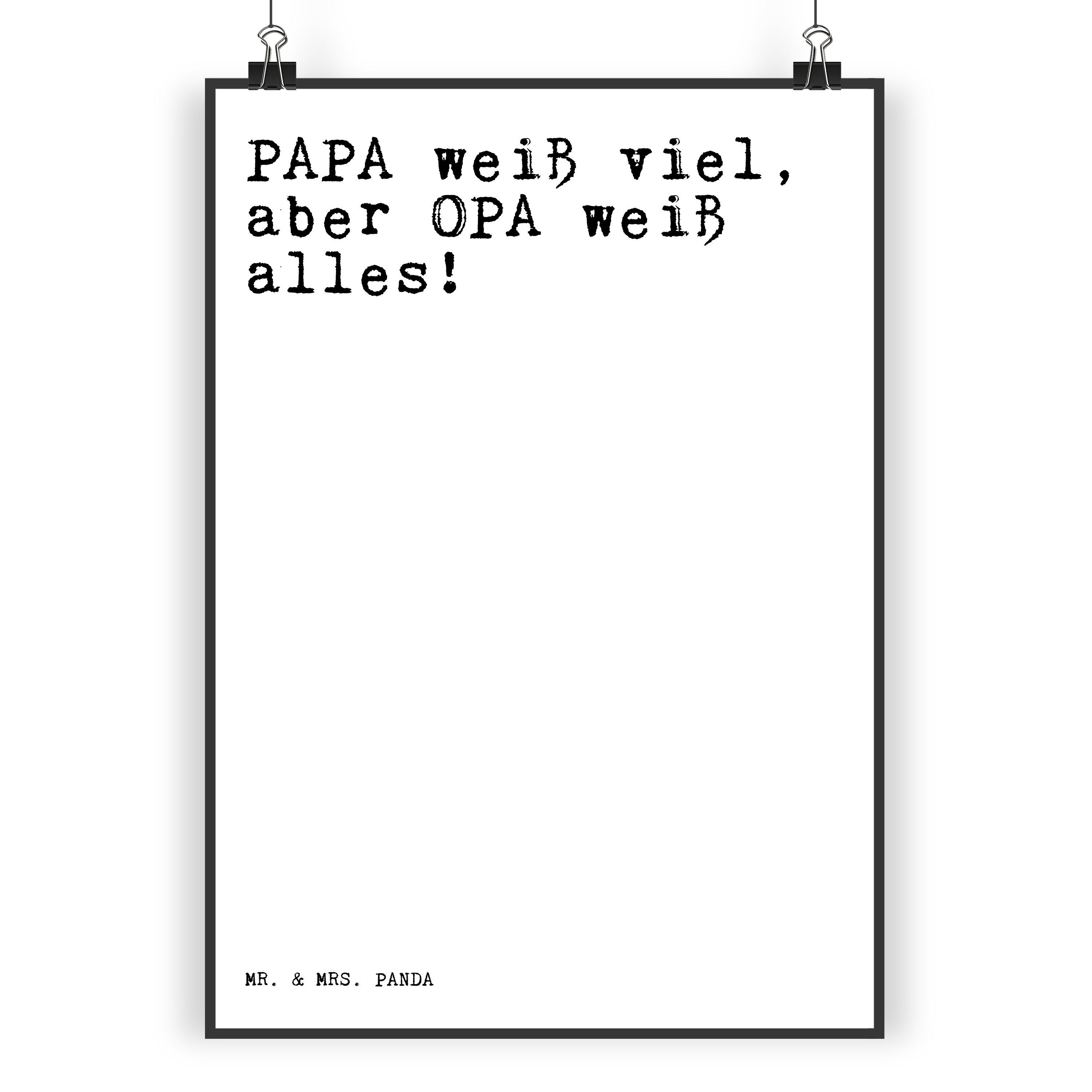 Poster DIN A4 PAPA weiß viel, aber... - Weiß - Geschenk, Opa, Zitate, Wandde