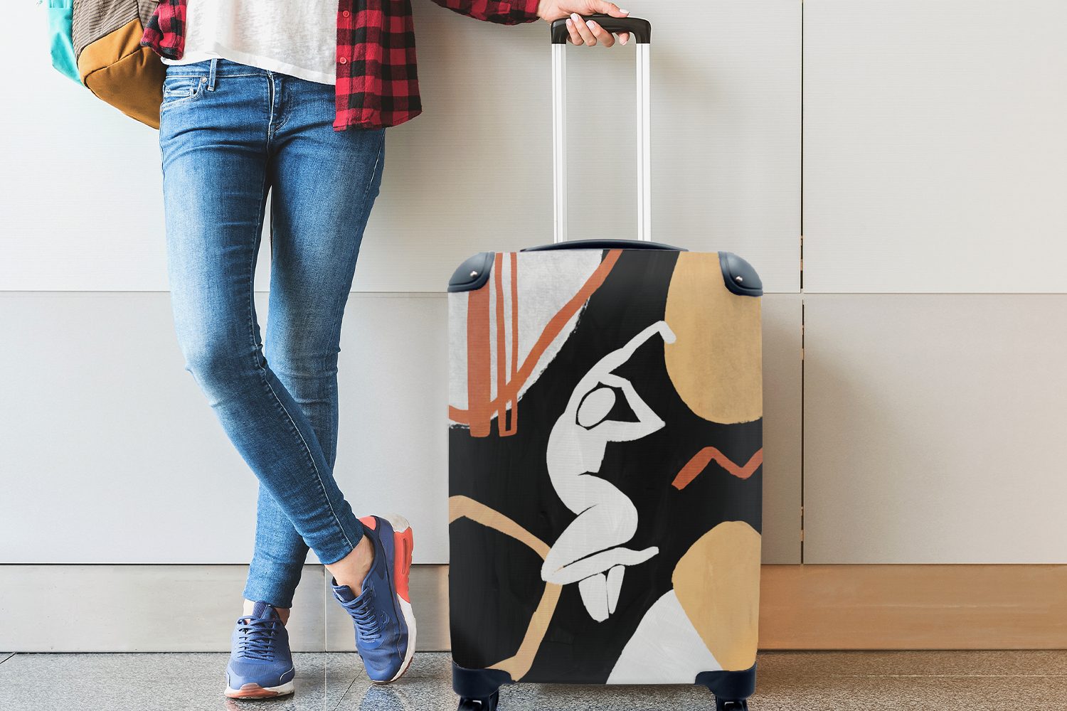Handgepäck Reisetasche Abstrakt, Ferien, Trolley, mit Reisekoffer Handgepäckkoffer für Frau Rollen, 4 rollen, - Design MuchoWow -