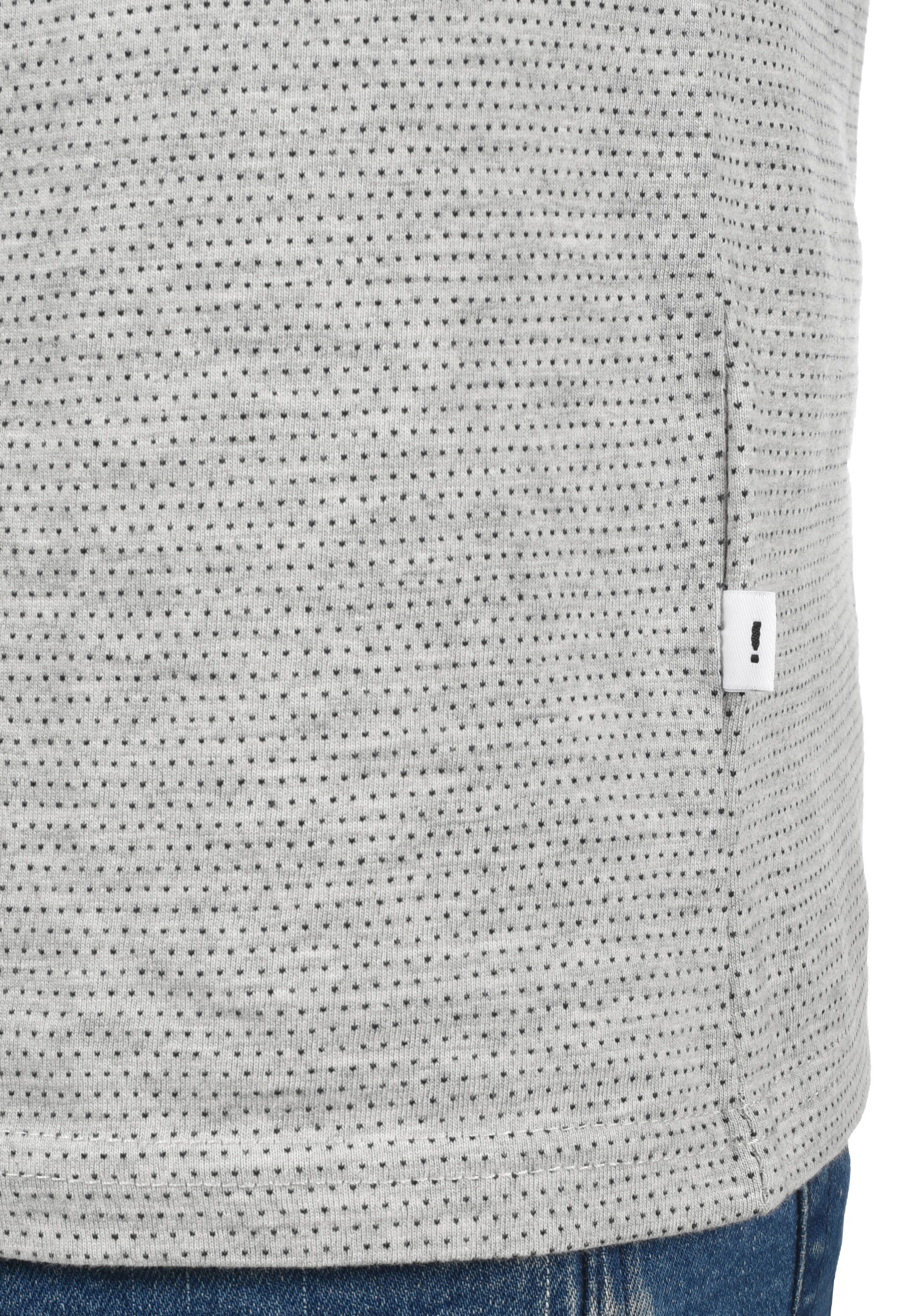 mit (8242) !Solid All-Over Melange Rundhalsshirt SDSaul Kurzarmshirt Grey Print Light