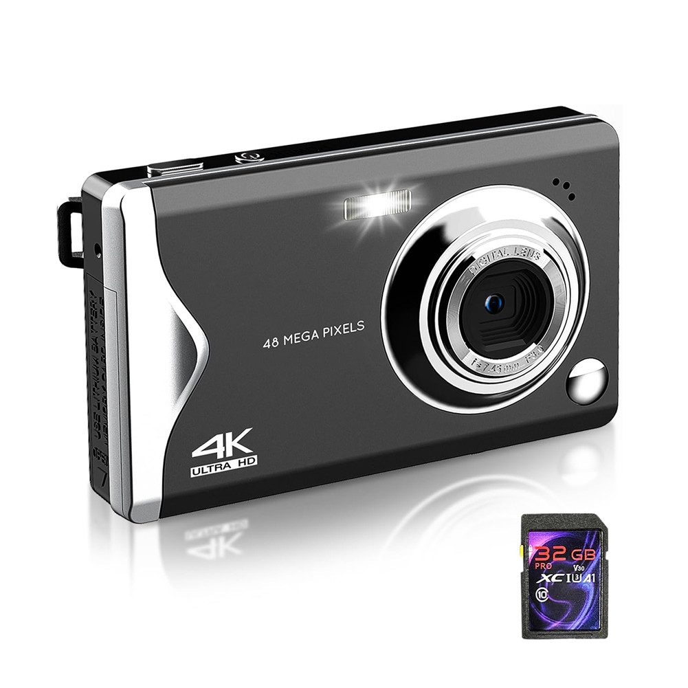 Fine Life Pro Kompaktkamera (48 MP, 16X Digitalzoom kompakte Fotokamera für Teenager Erwachsene Anfänger)