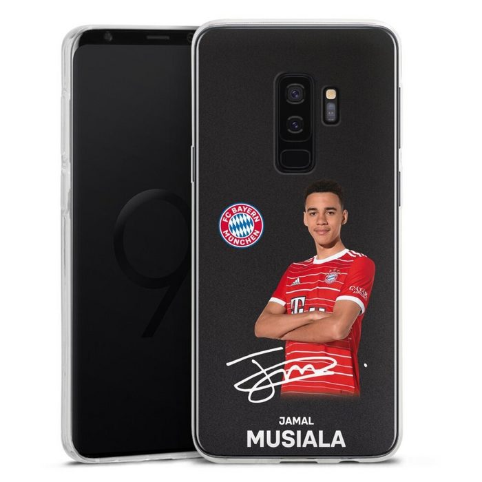 DeinDesign Handyhülle Jamal Musiala Offizielles Lizenzprodukt FC Bayern München Samsung Galaxy S9 Plus Duos Silikon Hülle Bumper Case Smartphone Cover