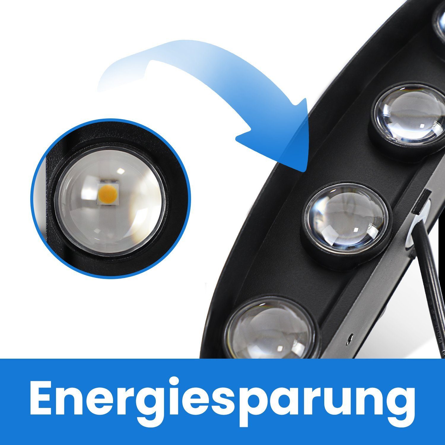 Nettlife Wandleuchte Schwarz Moderne 7W Warmweiß Innen Wandlampe, LED fest integriert, Warmweiß, Schlafzimmer Wohnzimmer Flure – Bild 4 von 5