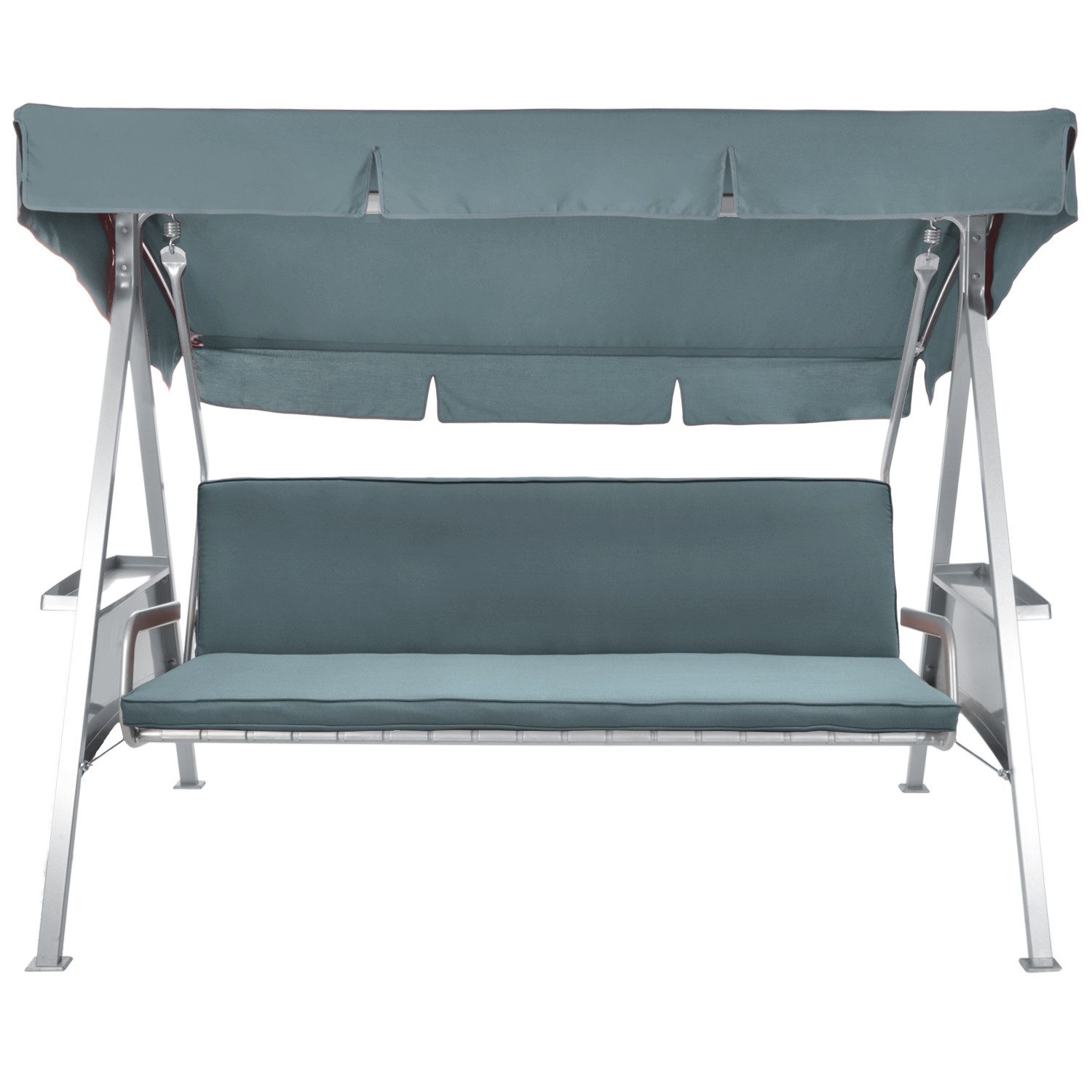 Beautissu Sitzauflage Hollywoodschaukelauflage 3 Sitz 2er Set Loft HS, 180x50cm, Taubenblau, Waschbare Outdoor Auflage für Hollywoodschaukel mit Reißverschluss