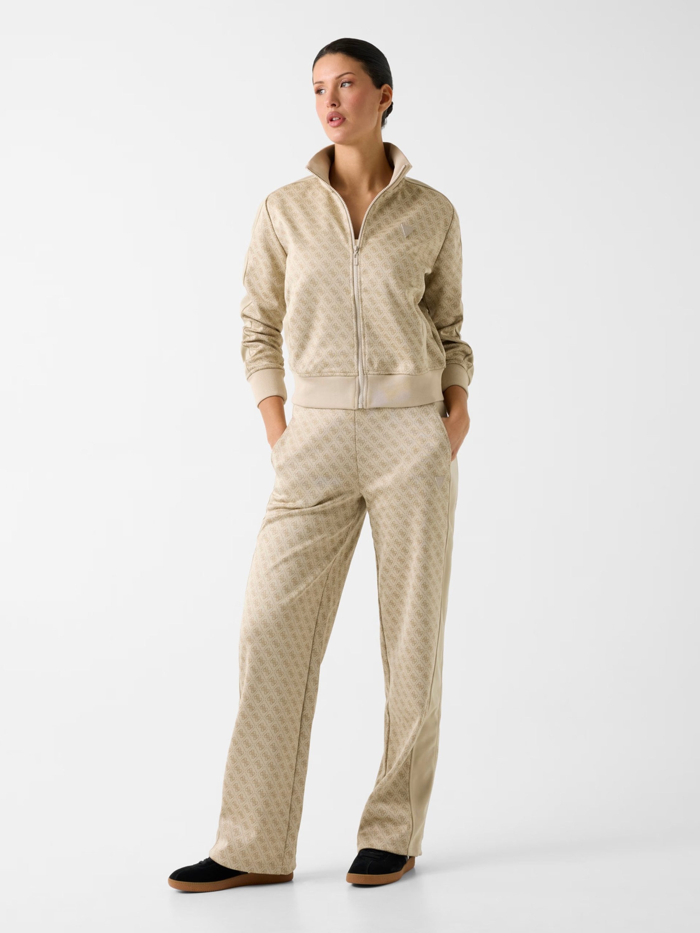 Guess Sweatshirt MAYA 4G FULLZIP SWEATSHIRT - Bedruckter Logo-Sweater mit Reißverschlus