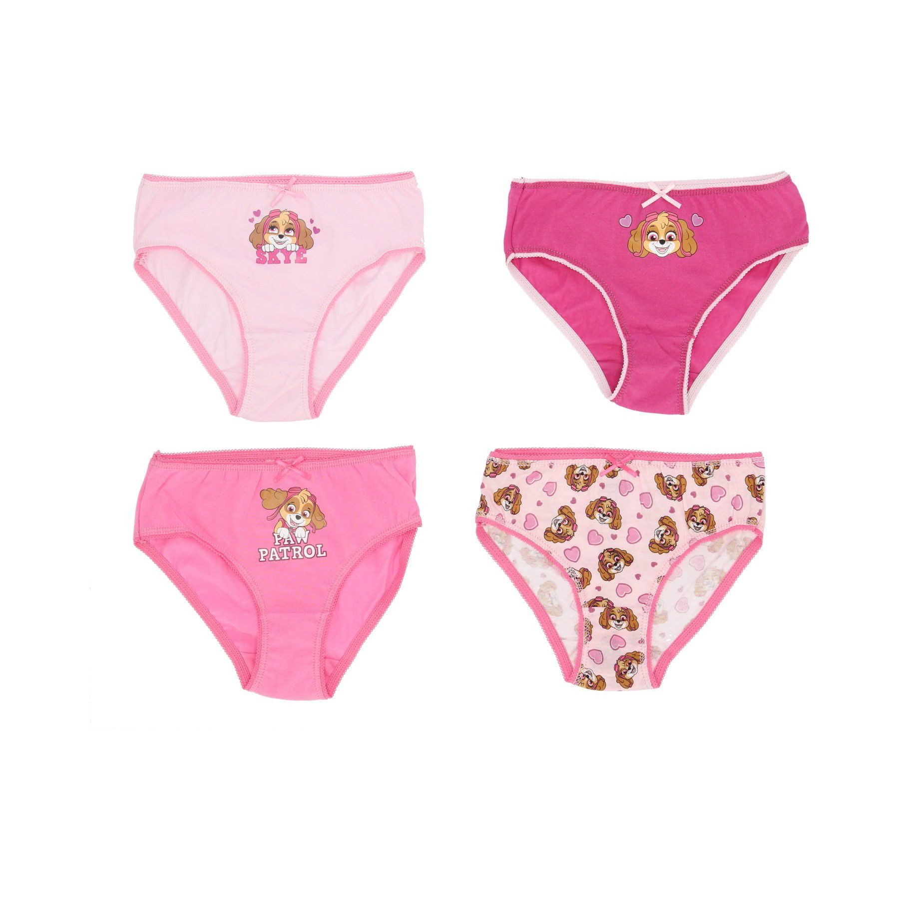 PAW PATROL Slip 4er-Pack Slips für Mädchen – Bequeme Baumwoll-Unterwäsche (4-St)