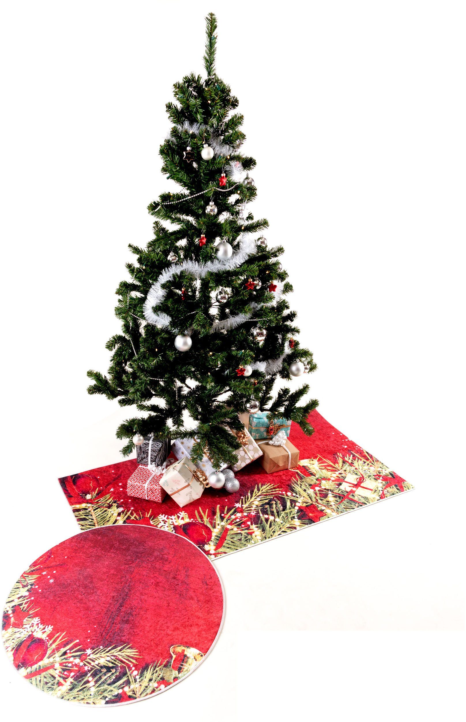 Teppich Christmas 1225, Weihnachten, Weihnachtsbaum waschbar, 5 Sehrazat, rechteckig, Höhe: Unterlage mm