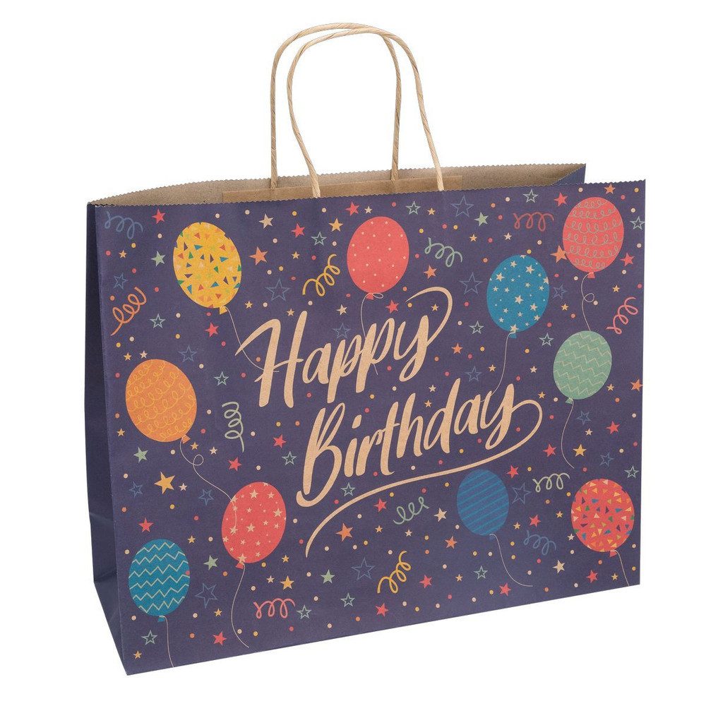 Iden Geschenkbox Geschenktasche - Happy Birthday - Ballons - Größe M