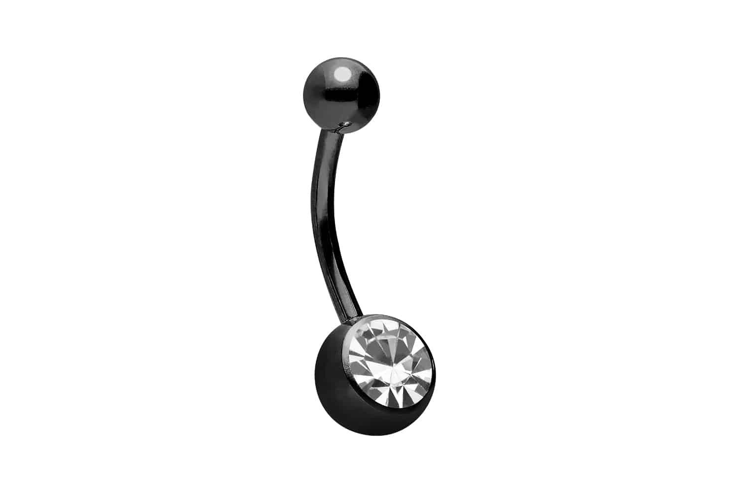 PIERCINGLINE Bauchnabelpiercing Titan Bananabell mit Innengewinde KRISTALL (Bananabells, 1-tlg)