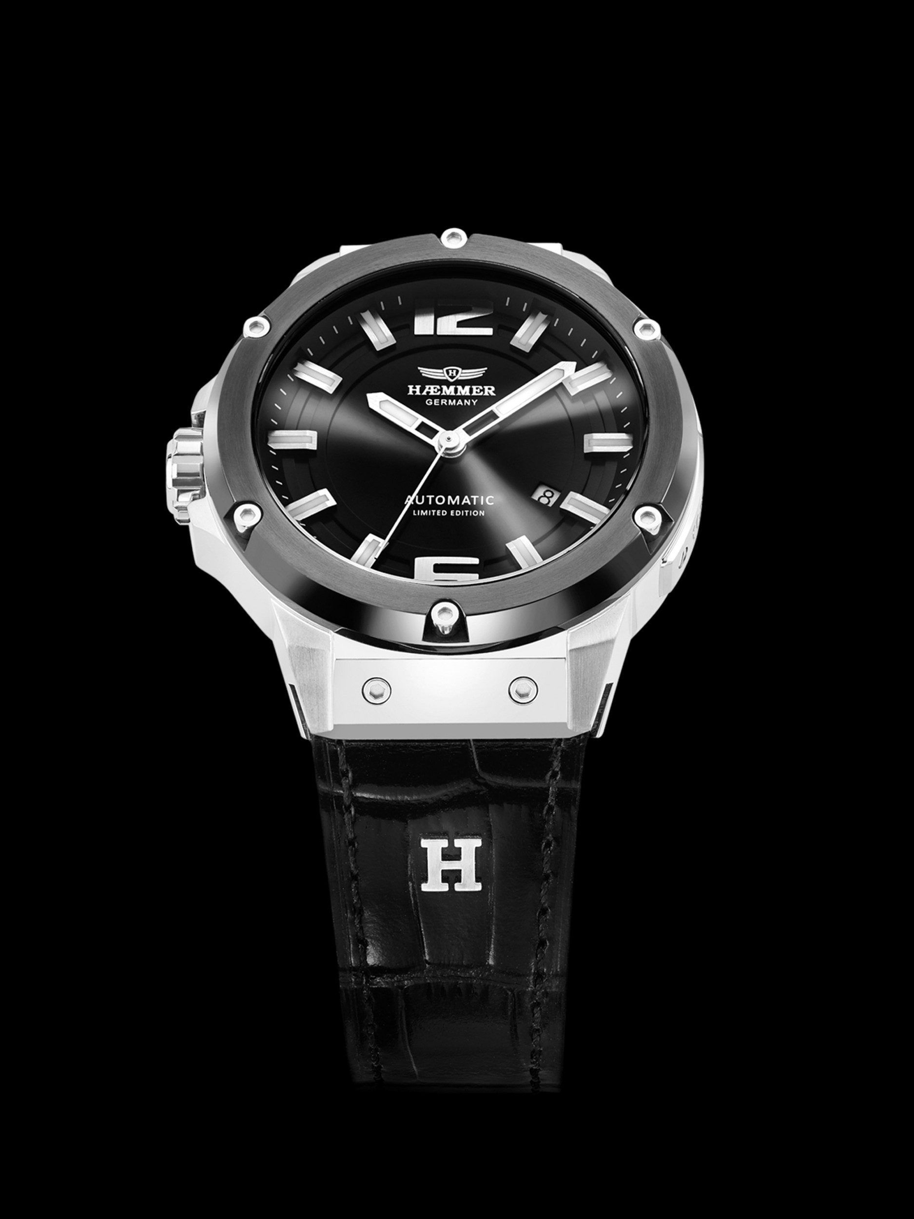 HAEMMER GERMANY Automatikuhr MECHANO MC-003, Armbanduhr, Herrenuhr, Mechanische Uhr, analog, Tag