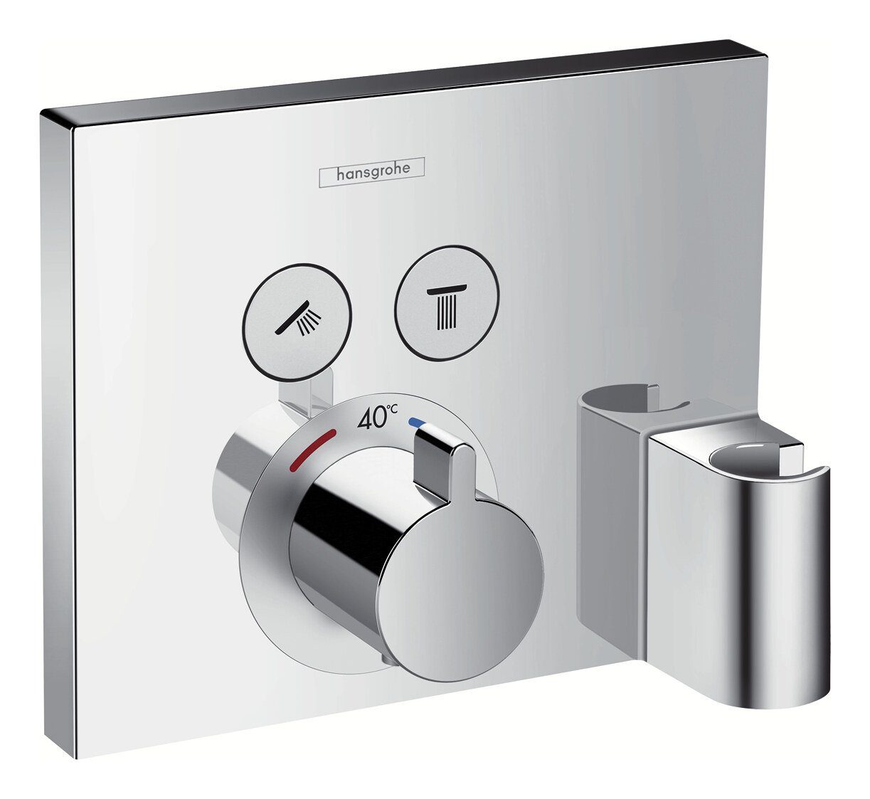 hansgrohe Brausethermostat ShowerSelect Für 2 Verbraucher m. Schlauchanschluss u. Brausehalter Unterputz