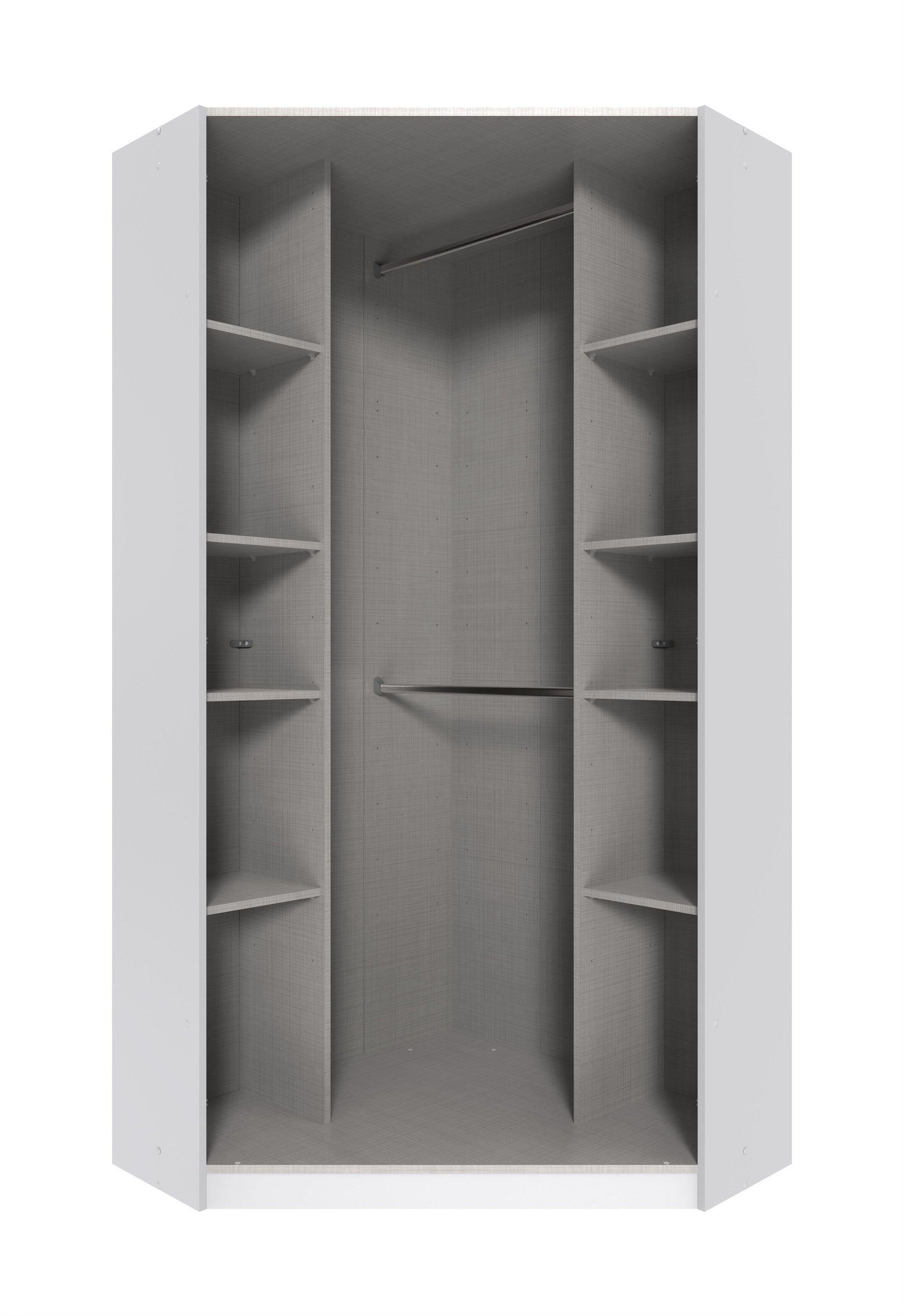 freiraum Eckkleiderschrank Clack in HOCHGLANZ LACK WEISS - 95x198x95cm (BxH günstig online kaufen