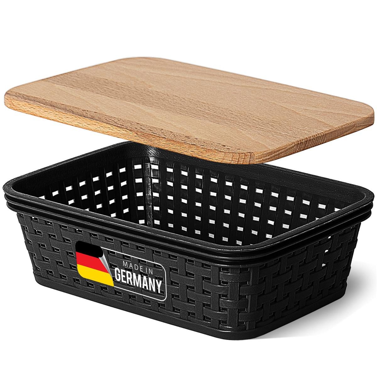 Novaliv Aufbewahrungsbox - (1 St), 1x Aufbewahrungsbox, 1x Holzdeckel
