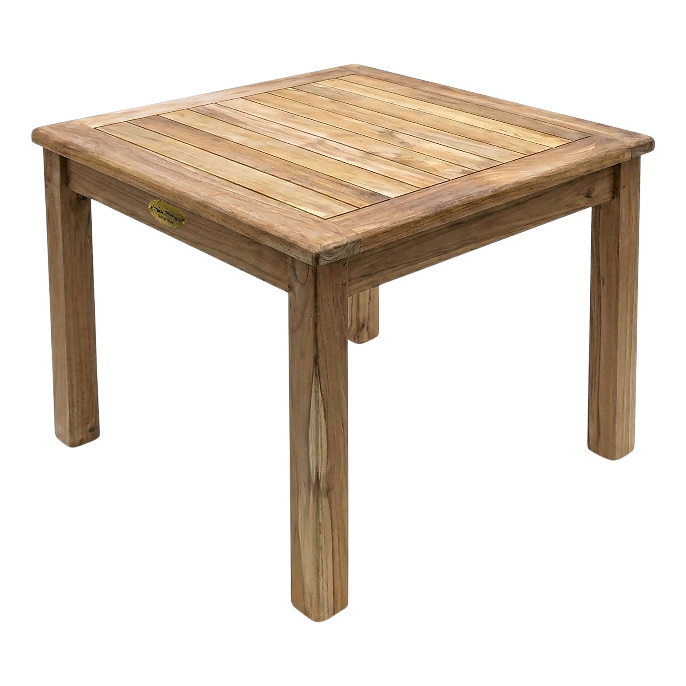 Spetebo Gartentisch Teakholz Beistelltisch - 50 x 50 cm (Stück, 1-St., Holztisch), massiver Couch- und Blumentisch