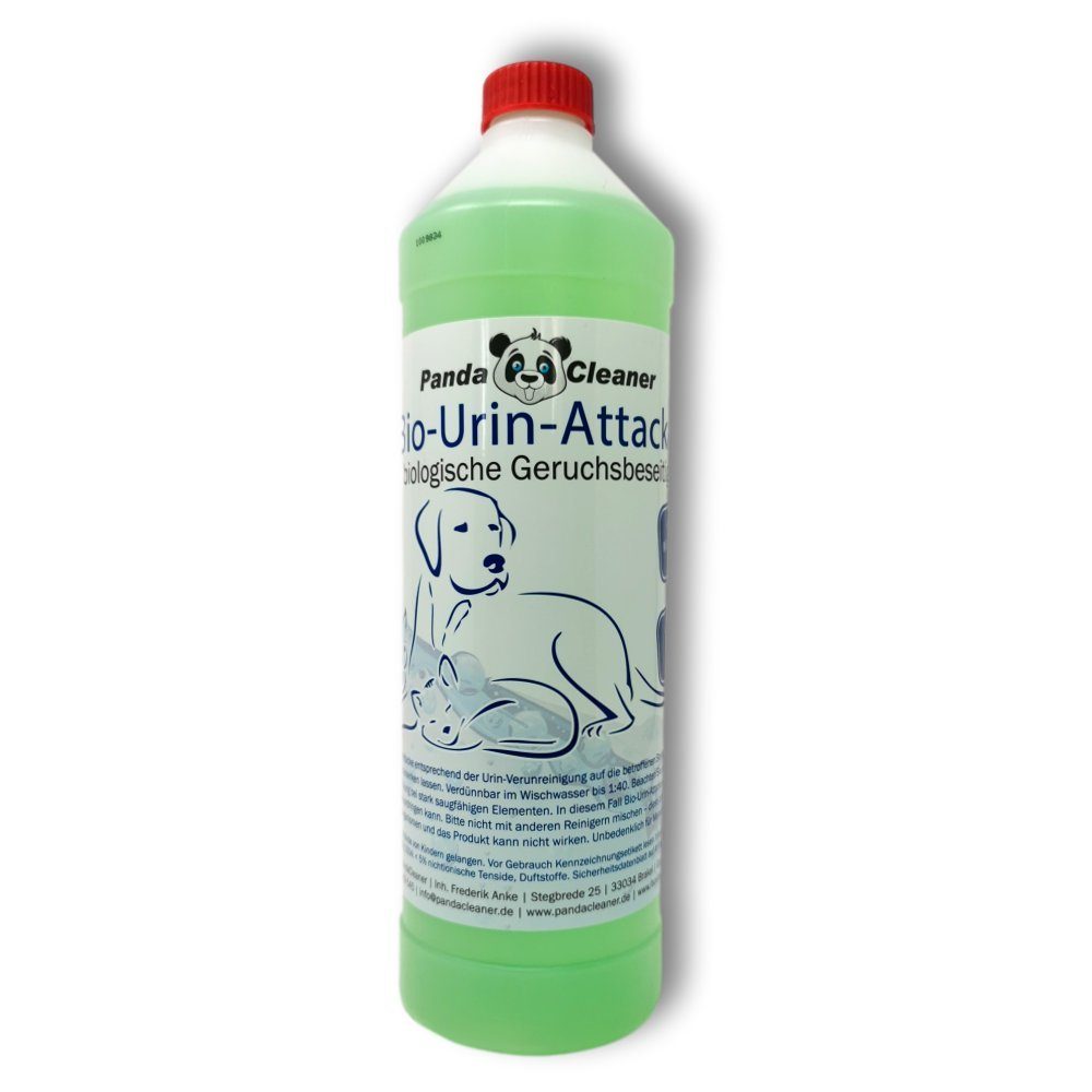 PandaCleaner Geruchsentferner Bio-Urin Attacke - Geruchsvernichter -  Biologische Geruchsbeseitigung (Set, 1-St., 1 x Sprühkopf + 1 x Reiniger),  1l