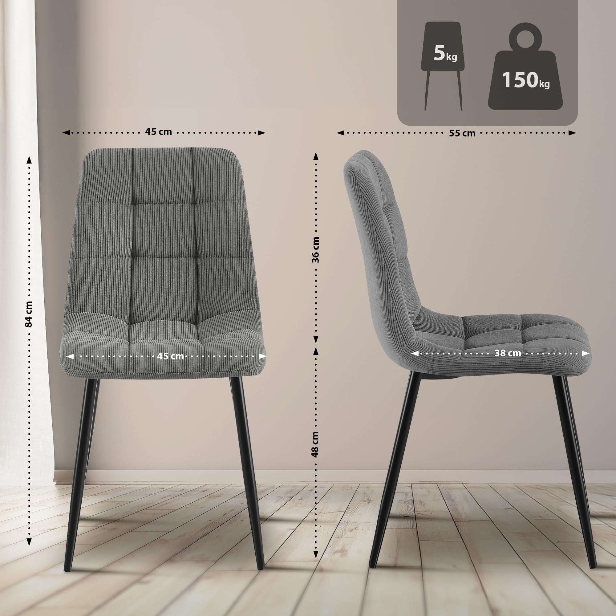 CLP Esszimmerstuhl Tilde (4er Set, 4 St), mit Rückenlehne, Metallgestell, b günstig online kaufen