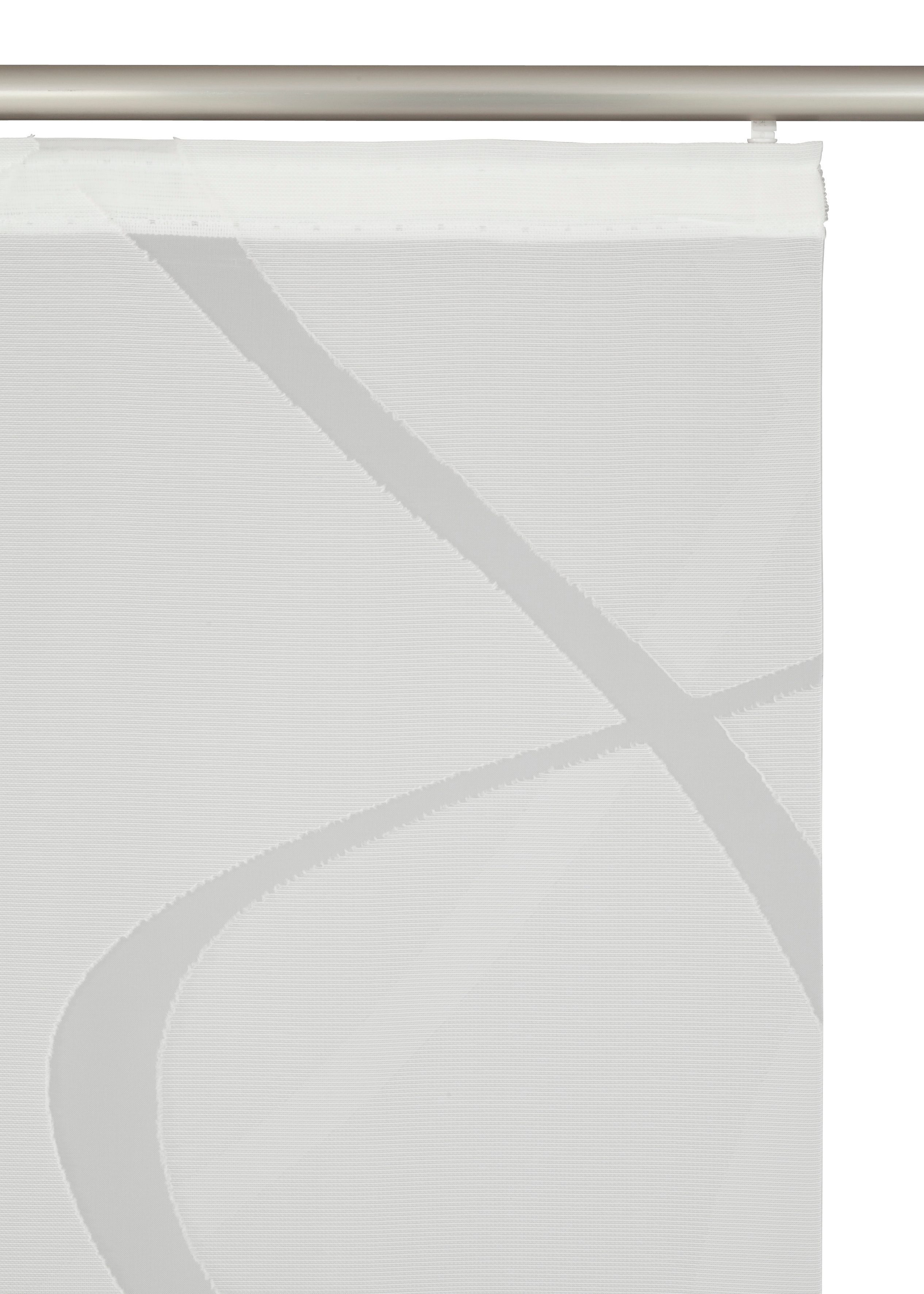 Neutex for you! Schiebegardine Rumbek, 1 Stück, Klettband, halbtransparent (1 St), Klettband, halbtransparent, Scherli, inkl. Befestigungszubehör, Breite: 57 cm – Bild 4 von 5