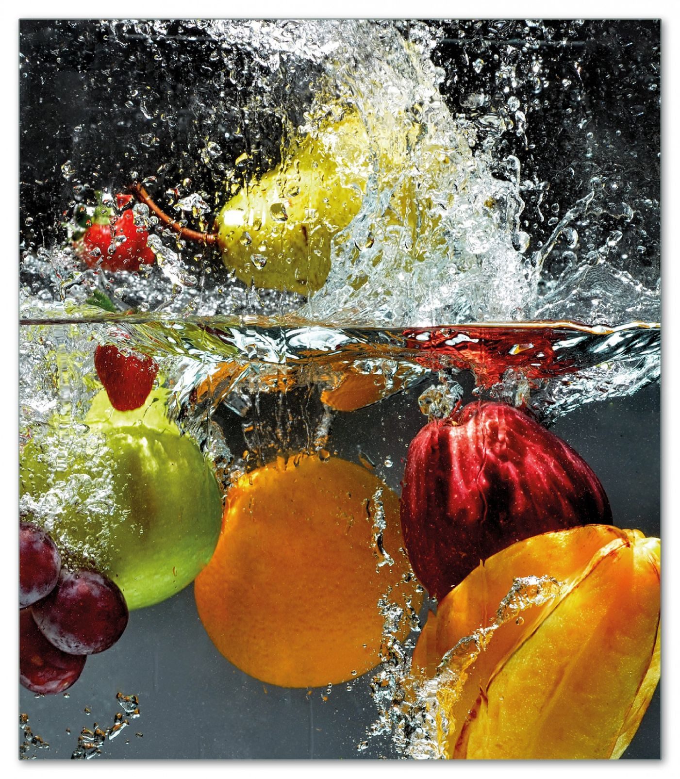 Herd-Abdeckplatte Früchte im und unter Wasser - Splashing Fruits