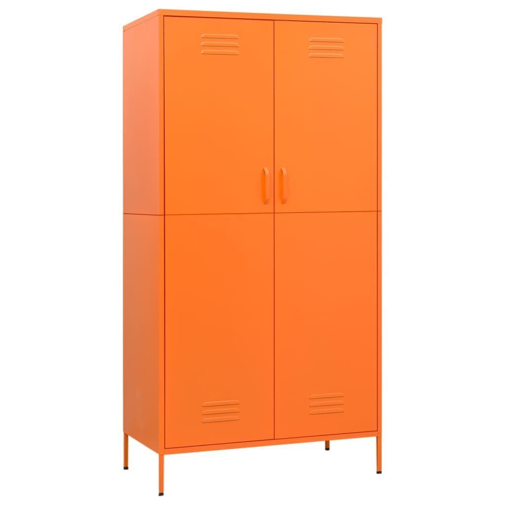 Spind Kleiderschrank Spind Orange 90x50x180 cm Stahl