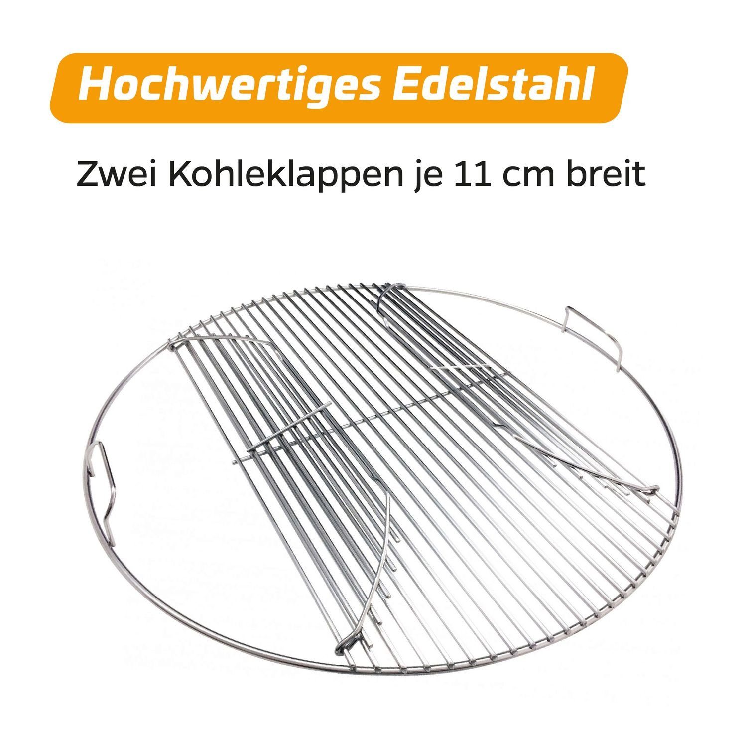 Grillrost Grillfürst Edelstahl Grillrost 4mm / Grillrost klappbar für 570er / 57er Grills – Bild 3 von 5