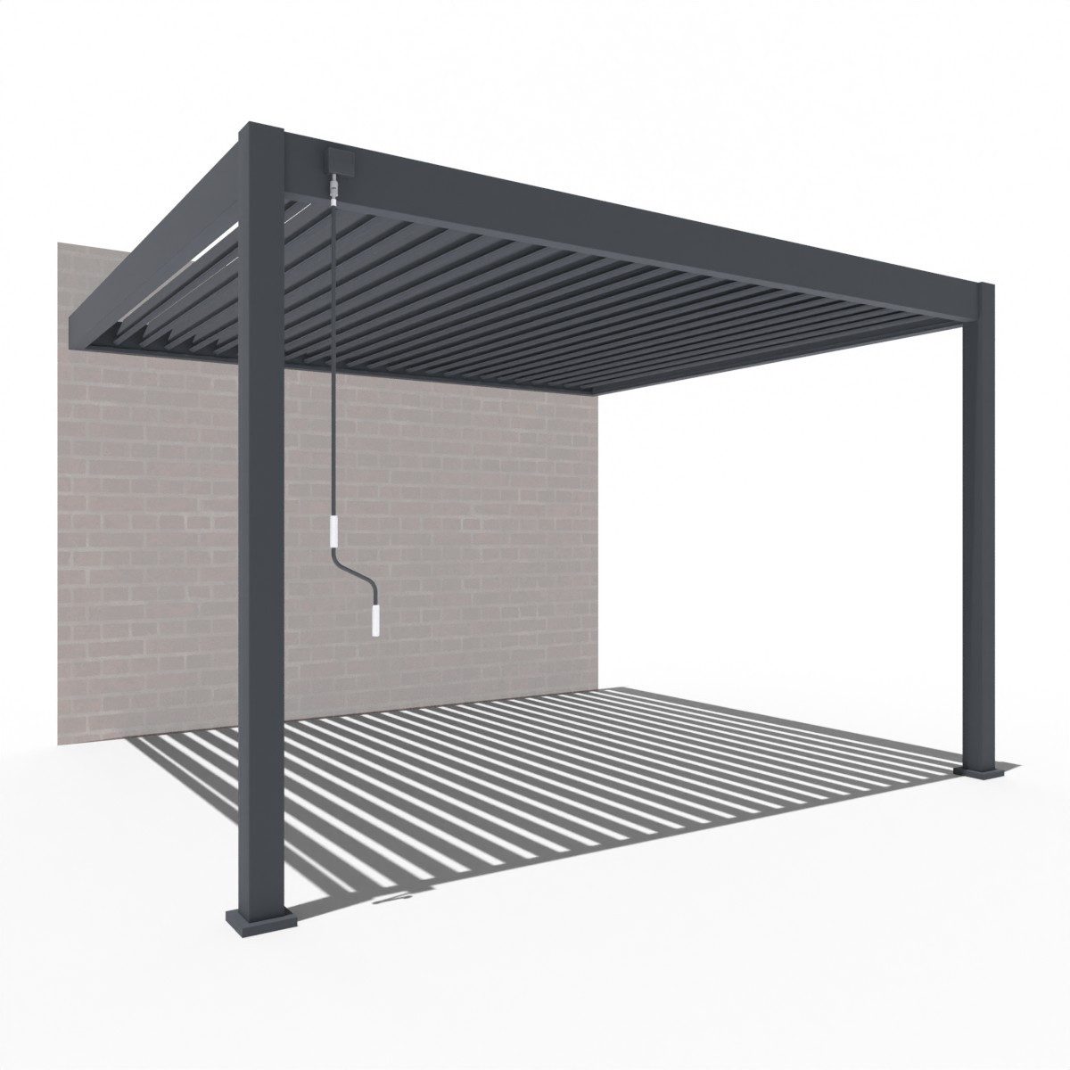 Weide Pergola Deluxe Wand Pavillon Terrassenüberdachung Aluminium 3 x 4 M anthrazit