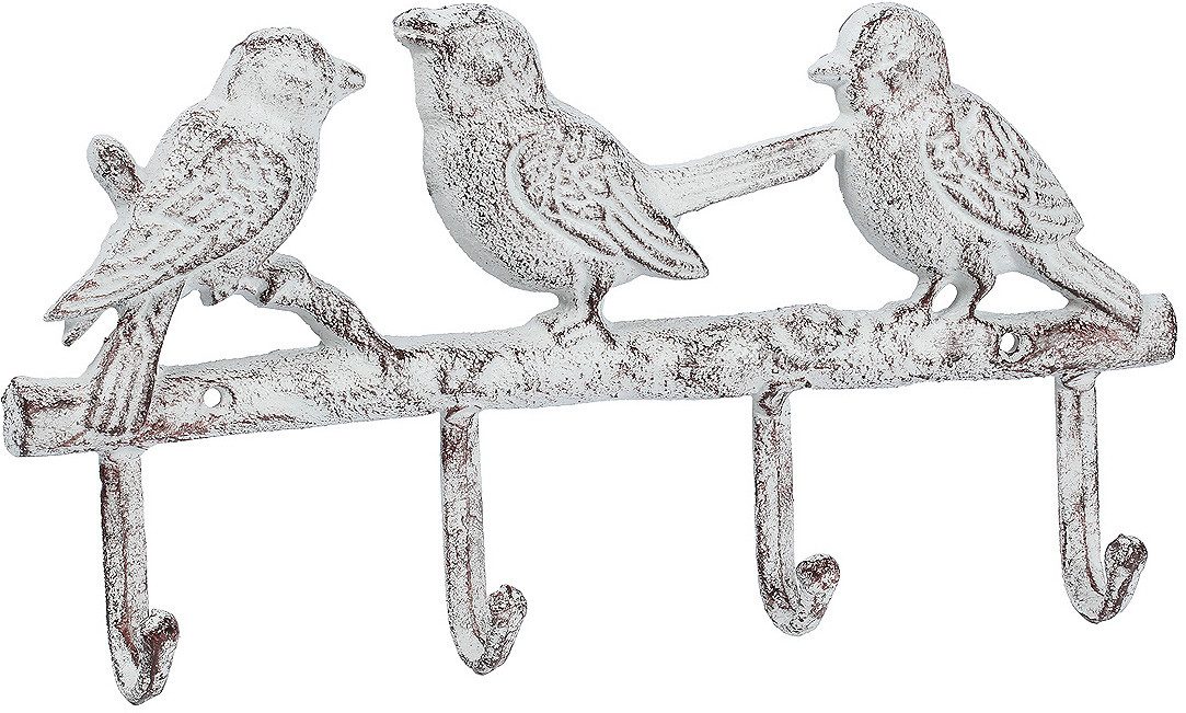 Ambiente Haus Garderobenhaken Drei Vogel auf Haken aus Gusseisen (1 St)