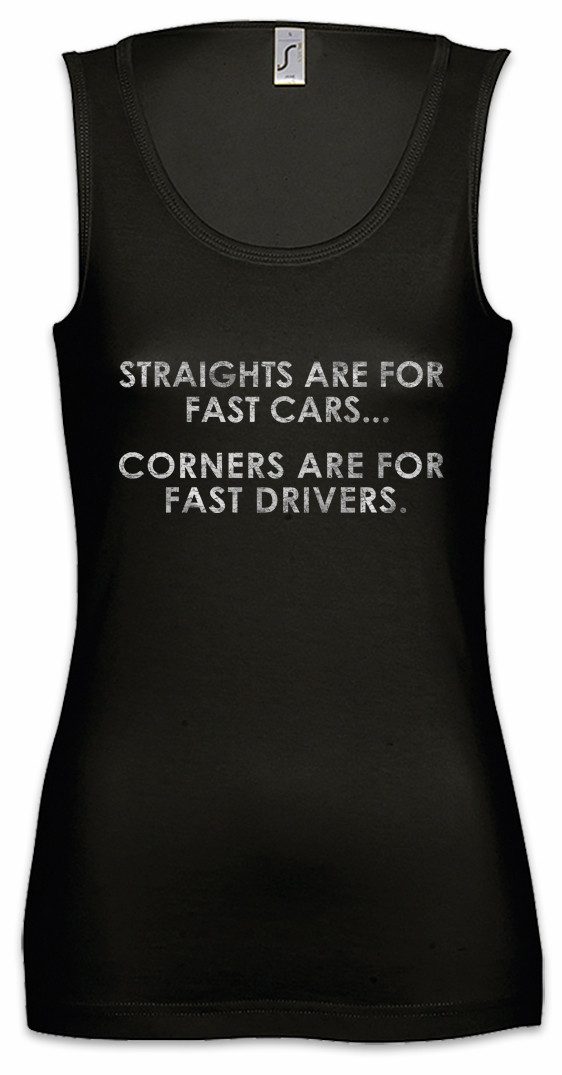 Tanktop Straights and Corners Ärmelloses Damen T-Shirt Race Racing Car Auto