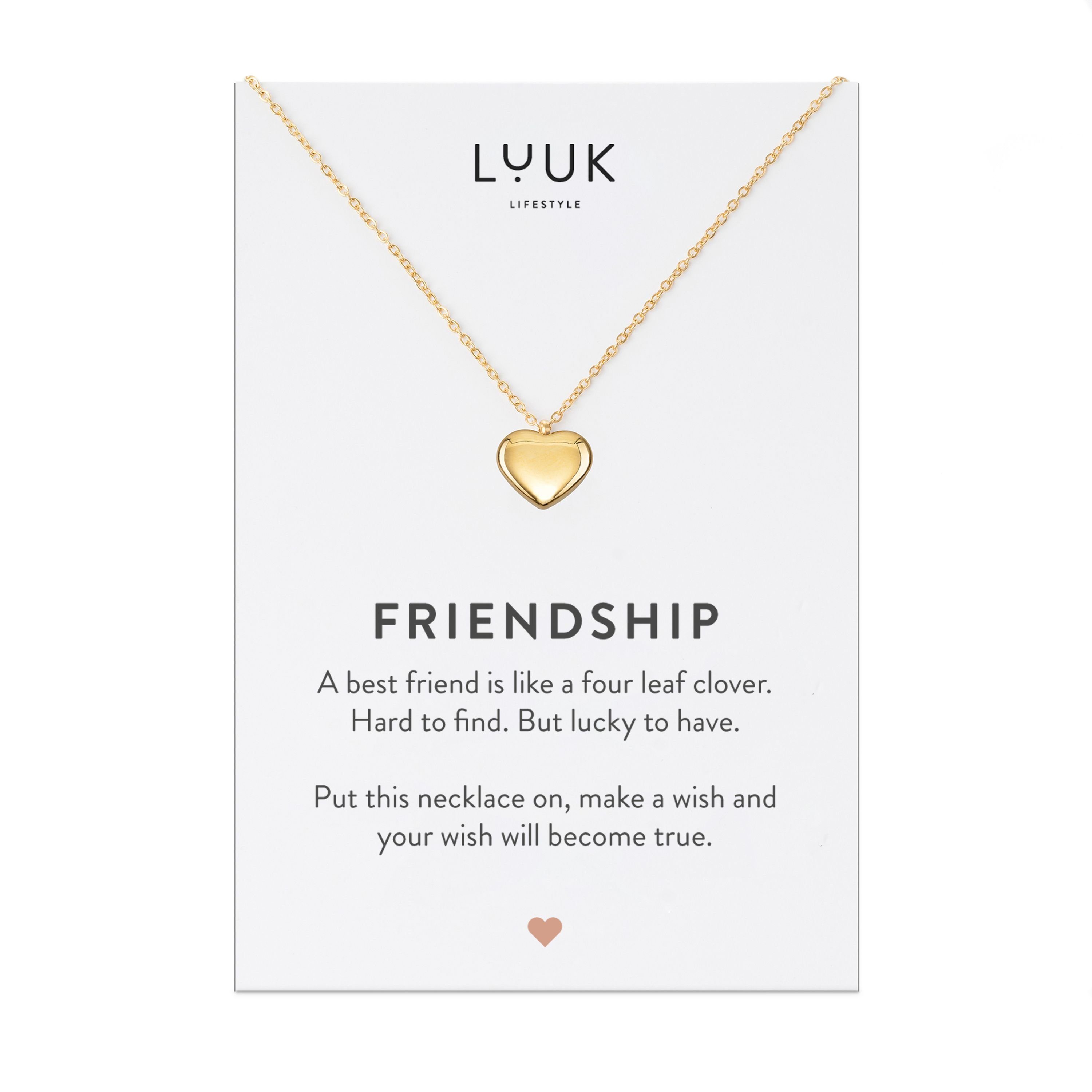 LUUK LIFESTYLE Freundschaftskette Herz, Geschenk für die beste Freundin, Freundschaftskette