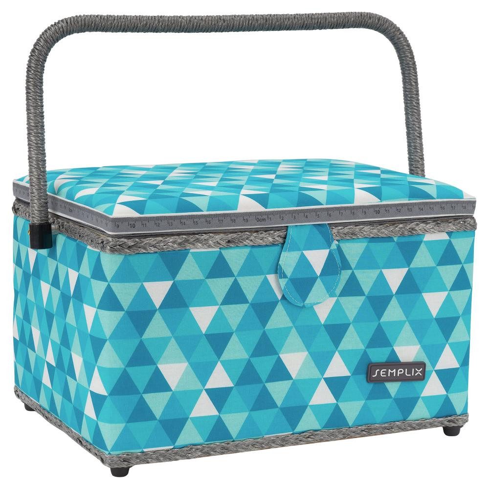 Semplix Nähkorb - Diamond Petrol/Türkis 30,5 x 22,5 x 19 cm (BxTxH)