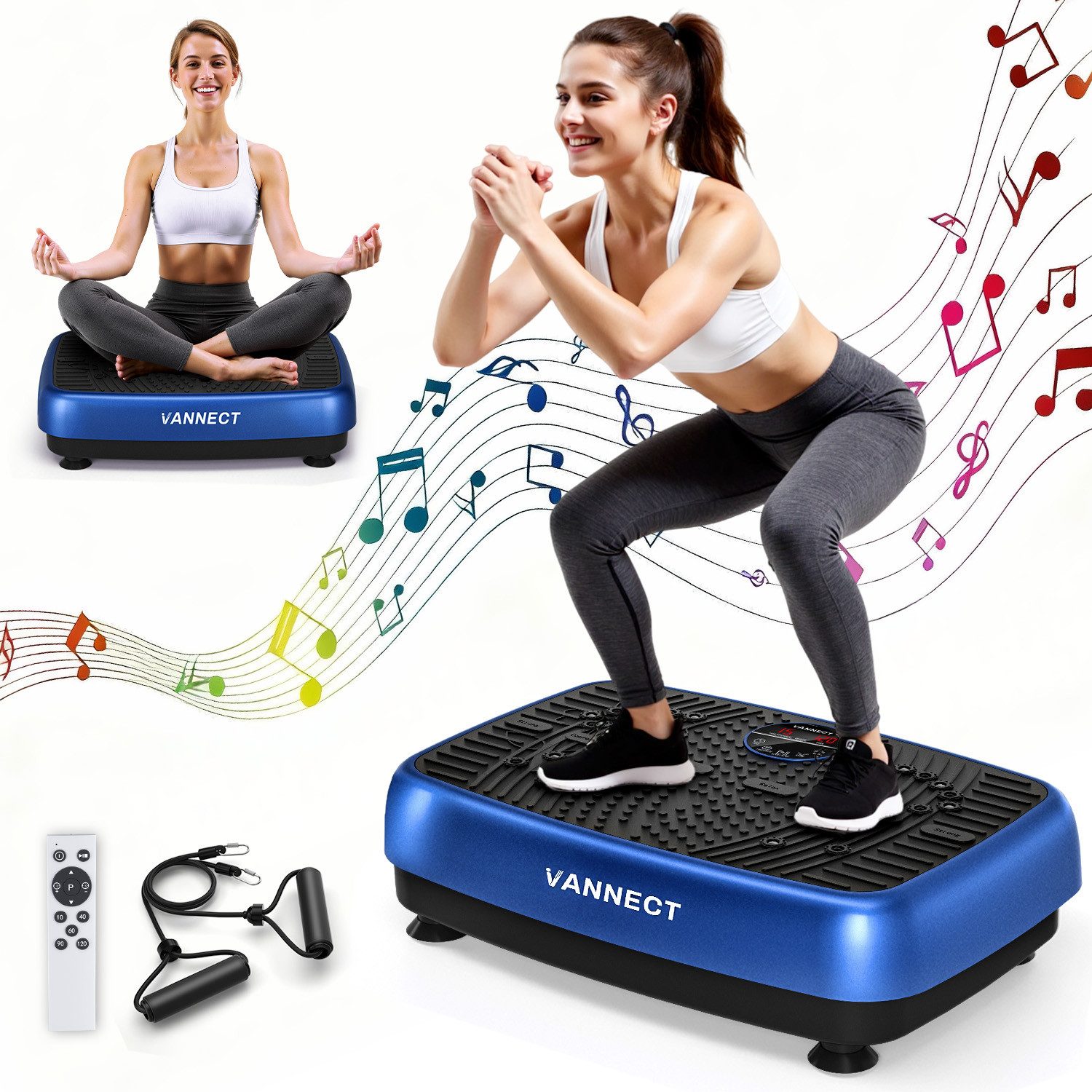 VANNECT Vibrationsplatte 2026 Verbesserte 3D Vibrationsplatte mit Doppelmotoren für Abnehmen, 200 W, 120 Intensitätsstufen, (1 tlg), Ganzkörpertraining, Muskelaufbau - Massagegerät, bis 200 kg