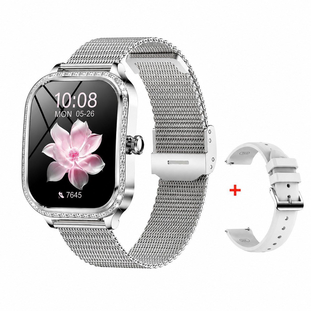 Toomoke Smartwatch Damen, Neueste Fitness Uhr mit Anruffunktion Smartwatch (4,45 cm/1,75-Zoll-TFT-LCD-Touchscreen Zoll) IP68 Wasserdicht,Uhren Watch für Android IOS, Fitnessuhr Tracker mit Pulsmesser Schrittzähler Schlafmonitor