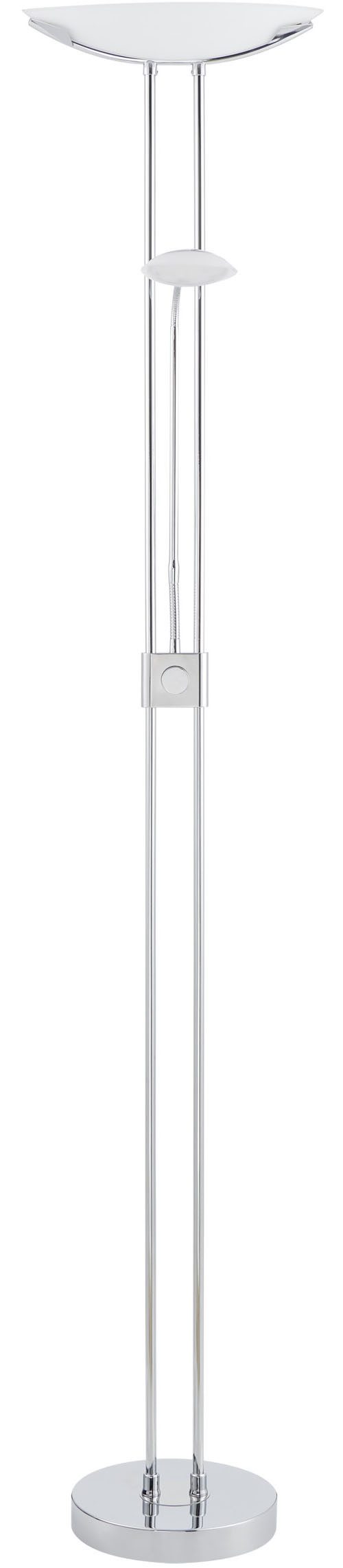 EGLO Stehlampe BAYA LED Stehlampe - Stahl - LED;LED;LED - 20W;2,5W;2,5W - IP20, Dimmfunktion, Ein-/Ausschalter, Lesearm, mehrere Helligkeitsstufen, LED fest integriert, Warmweiß, Standleuchte, Leselampe, Wohzimmer, Schlafzimmer, L36 x H180 cm