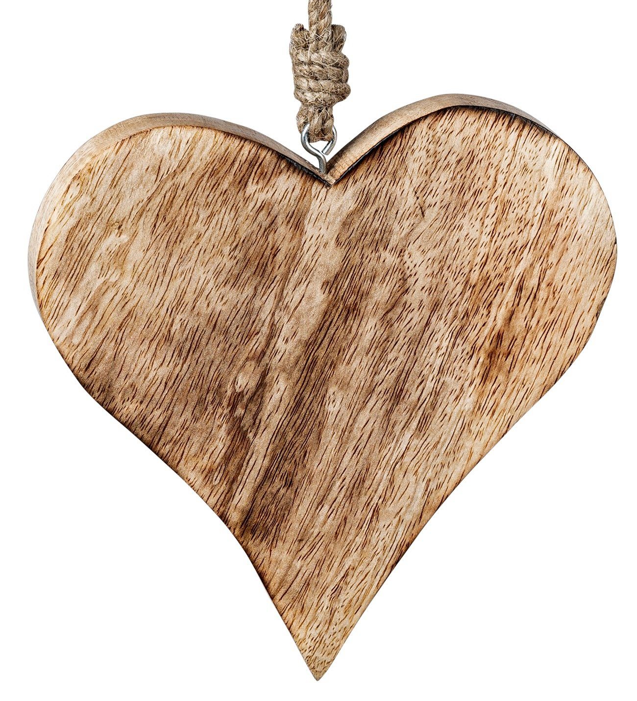 dekojohnson Hängedekoration Deko-Herz zum Hängen aus Mango-Holz 12x15cm (1 St)