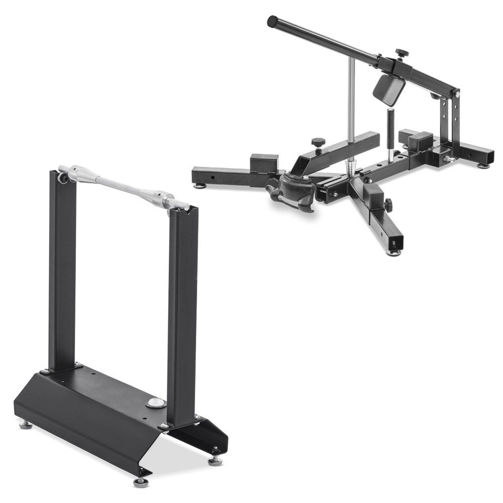 ConStands Reifenmontagemaschine Set: Motorrad Reifenmontiergerät für Motorradreifen 12-21" + Wuchtbock