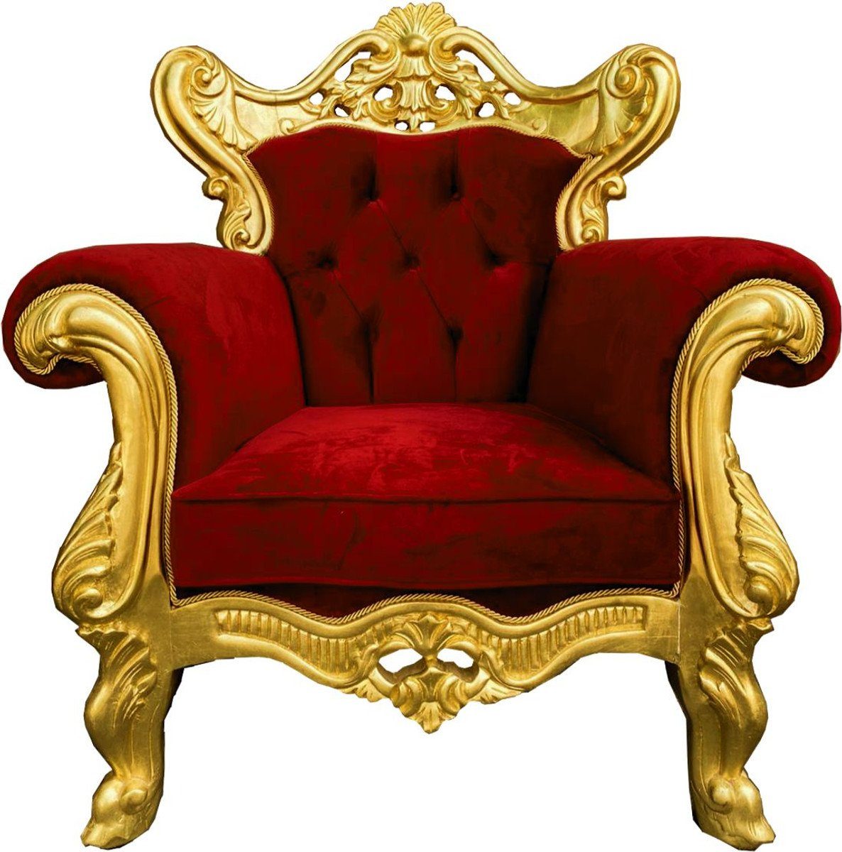 / - Casa - Barock Handgefertigte Sessel Gold Sessel Möbel Barock Sessel Padrino Bordeauxrot Prunkvoller Wohnzimmer Luxus Wohnzimmer