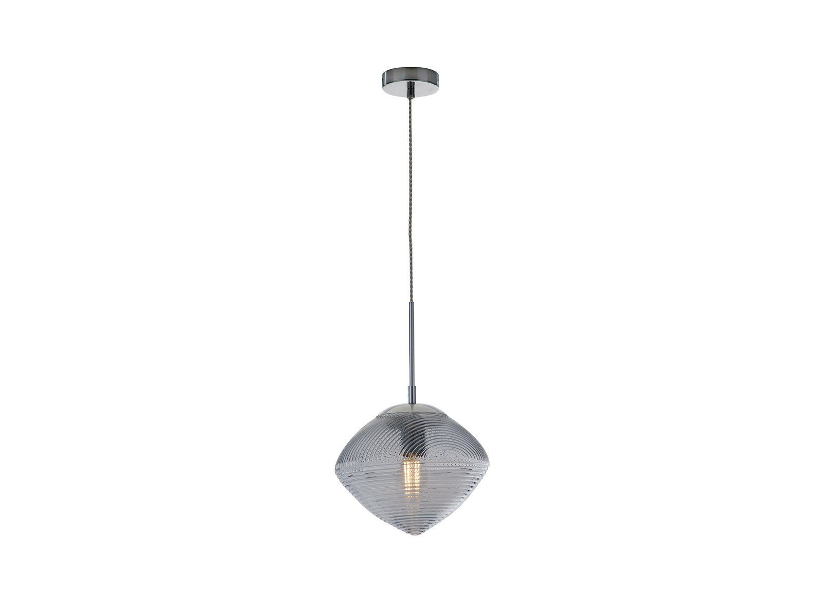 LED Ø Warmweiß, hängend Lampenschirm über-n LED wechselbar, meineWunschleuchte 26cm Rauch-glas Esstisch Pendelleuchte, Kücheninsel für Dimmfunktion,