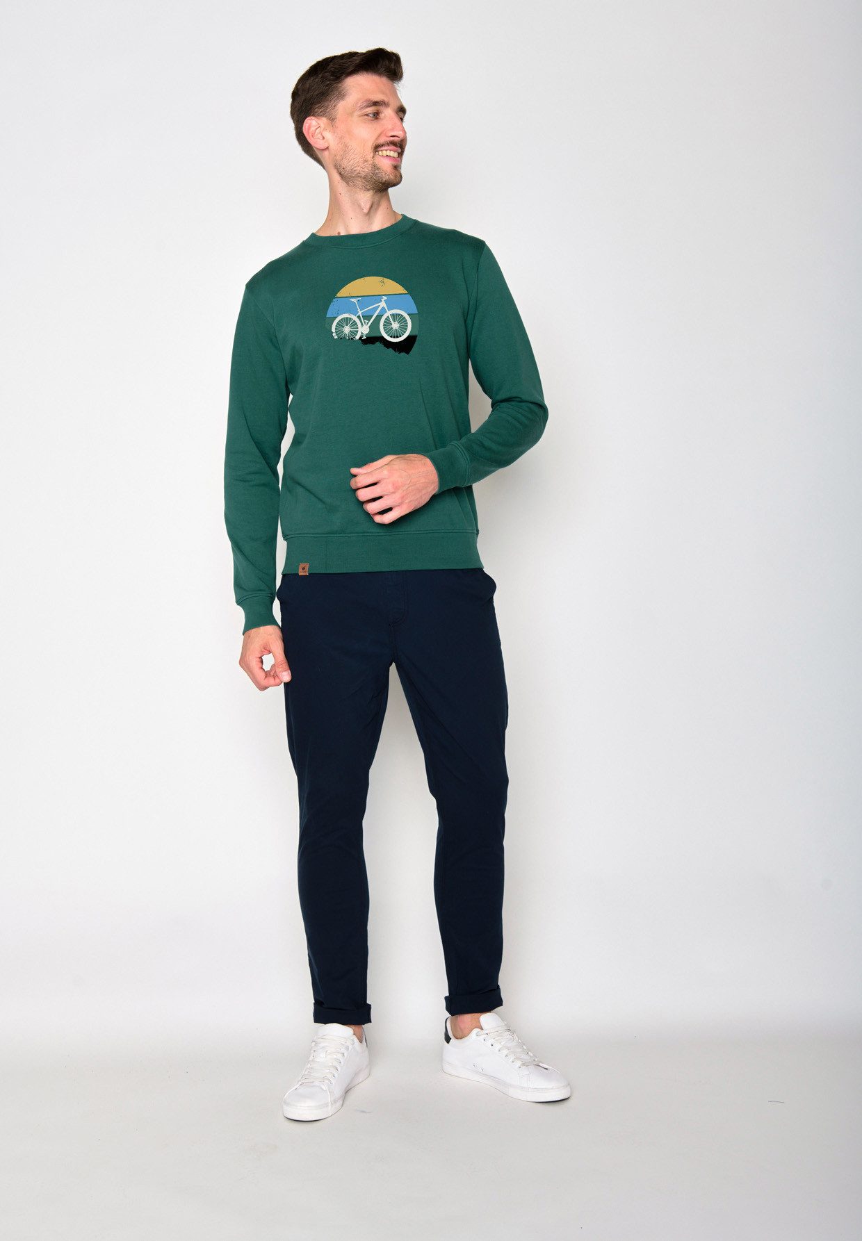GreenBomb Sweatshirt Wild Bike Downhill Motiv Fahrrad (1) weite Passform, Bio-Baumwolle, GOTS-zertifiziert, weicher Sweat
